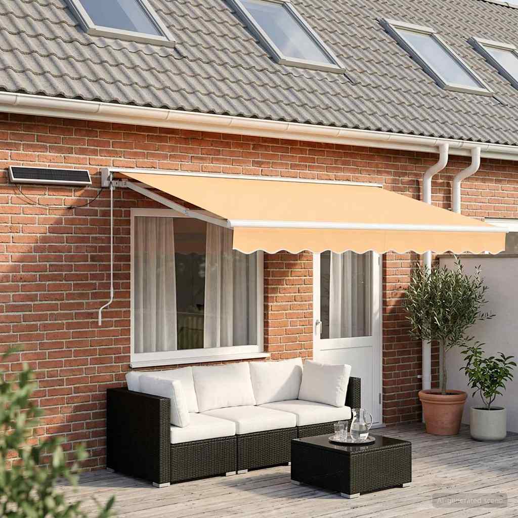 Elektrisch Uittrekbaar Zonnescherm Zand 4,5 × 3 m