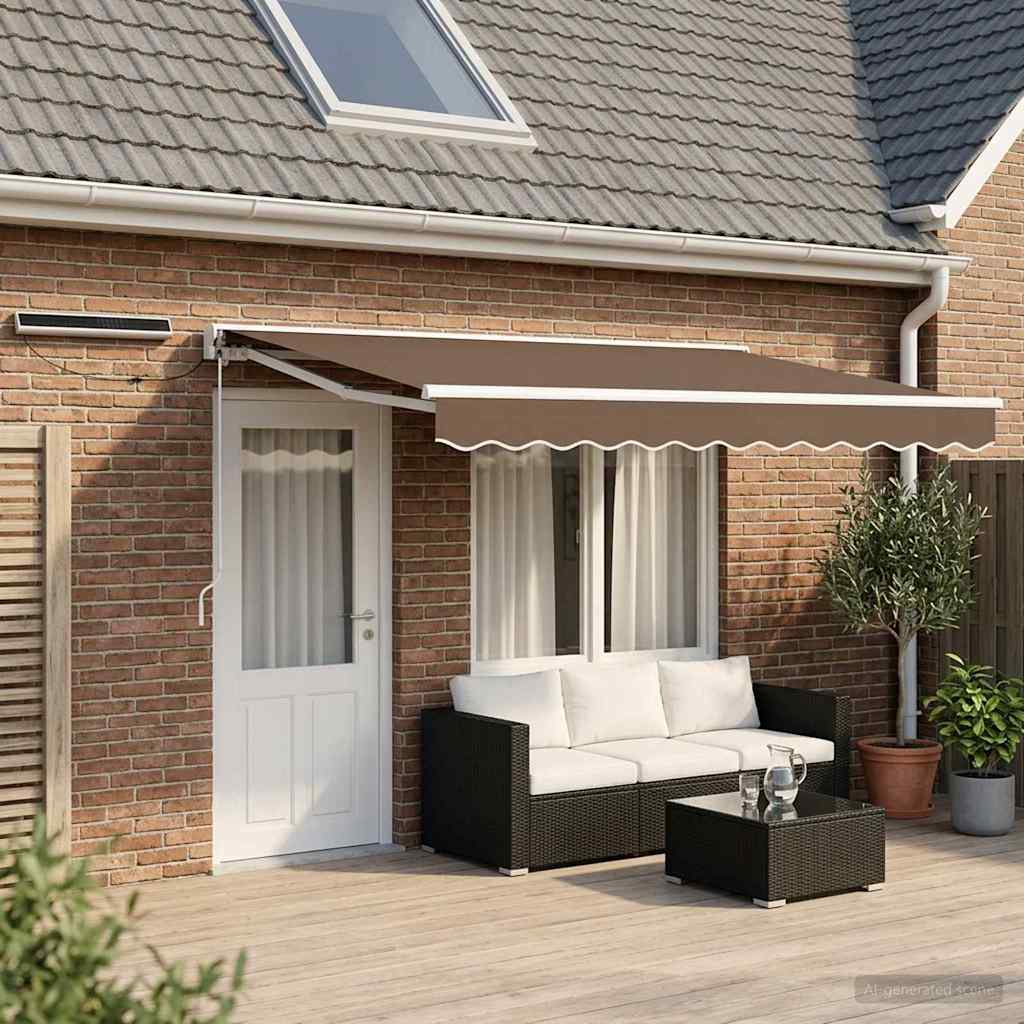 Elektrisch Uittrekbaar Zonnescherm Taupe 4,5 × 3,5 m