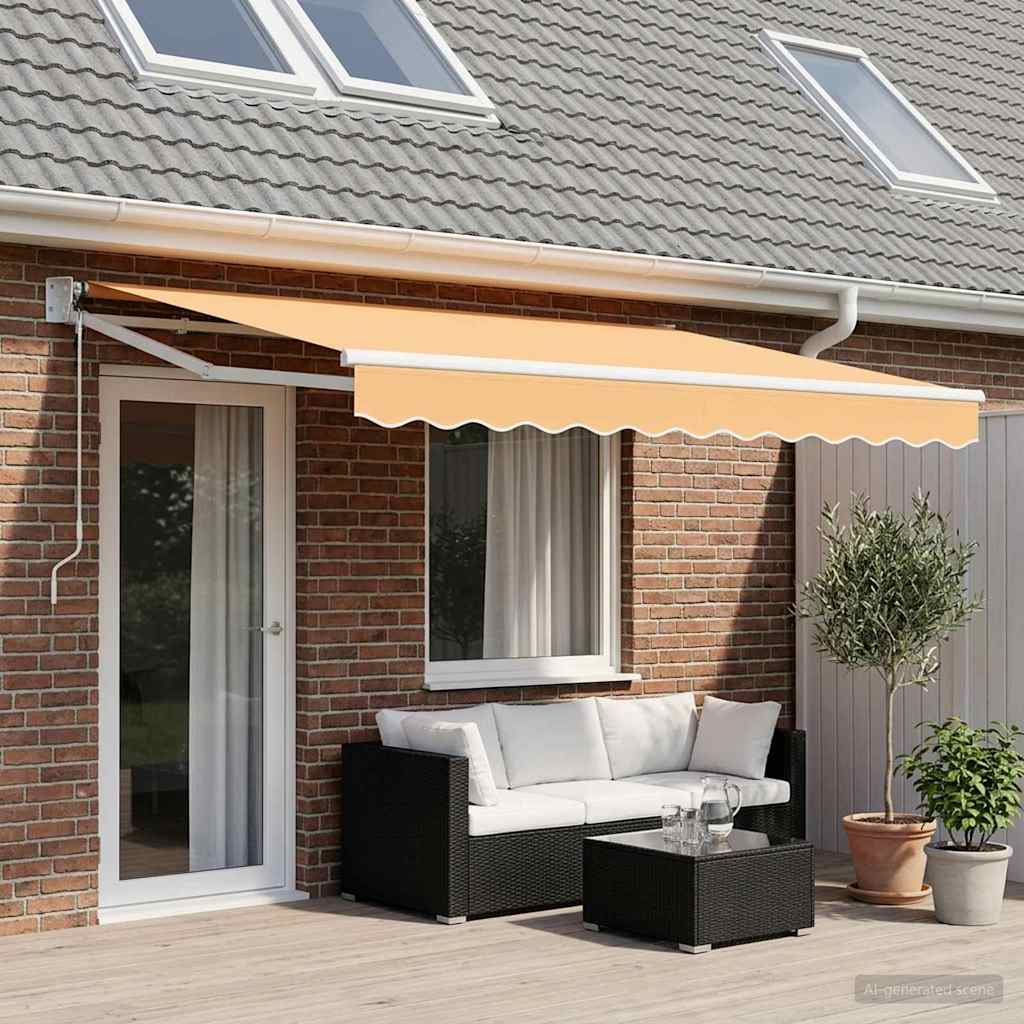 Uitschuifbare luifel Zand 5 x 3 m Polyester en Metaal