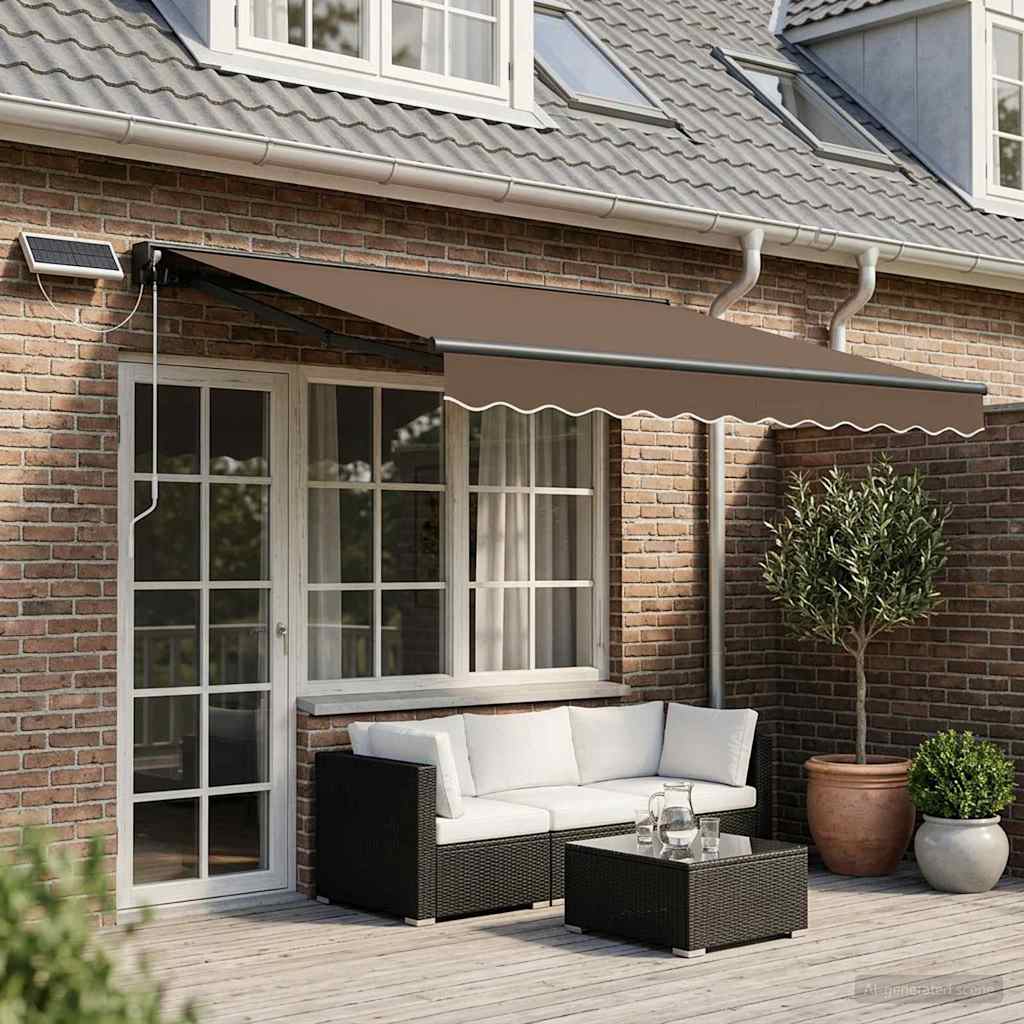 Elektrisch Uittrekbaar Zonnescherm Taupe 5 x 3 m