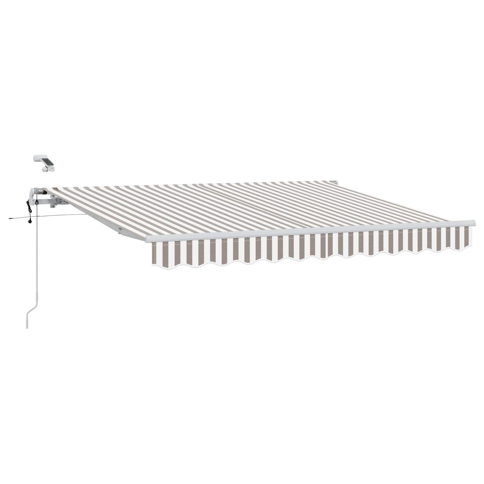 Uitschuifbare luifel Lichtgrijs en wit. 500 × 350 cm Polyester – afbeelding 2