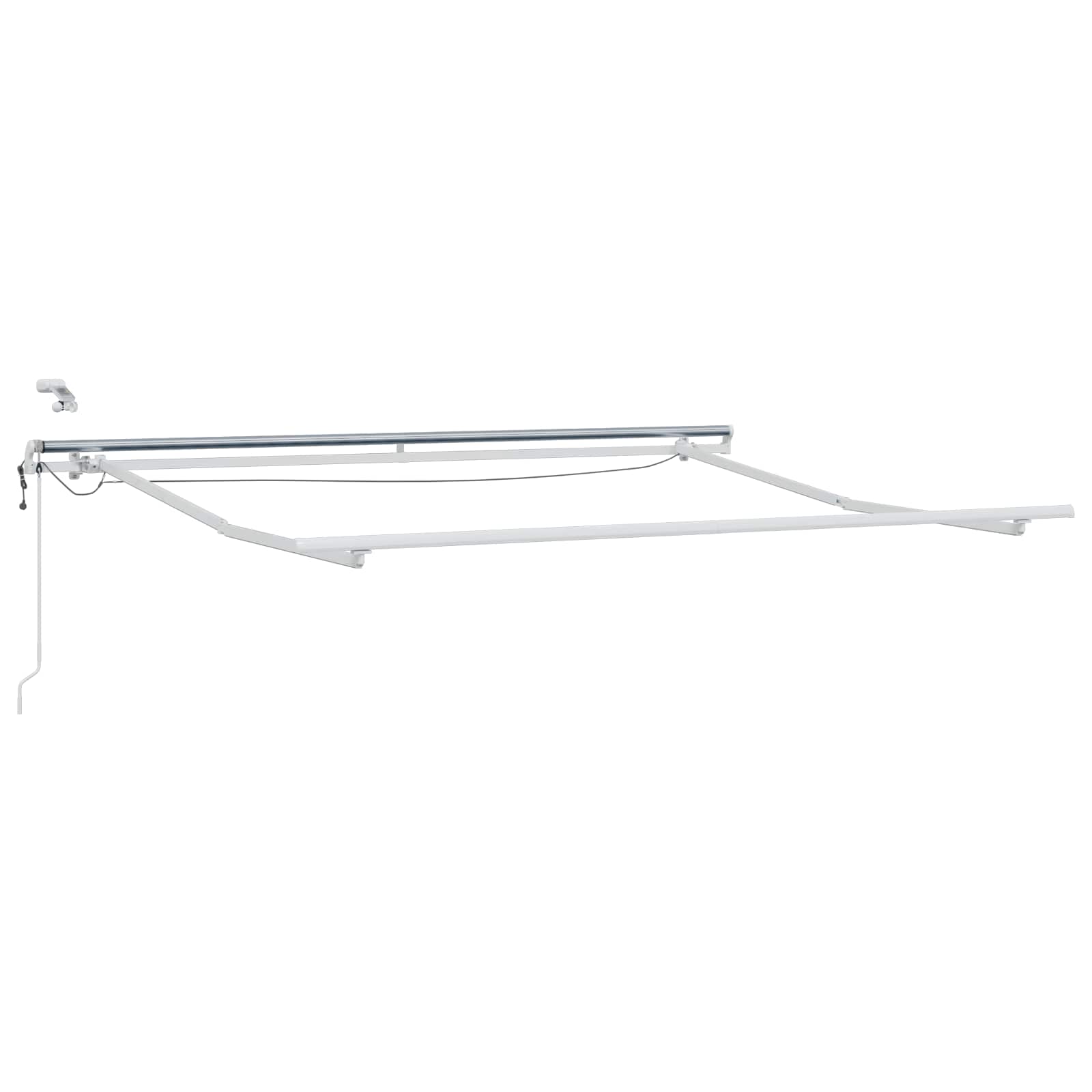 Uitschuifbare luifel Lichtgrijs en wit. 500 × 350 cm Polyester – afbeelding 4