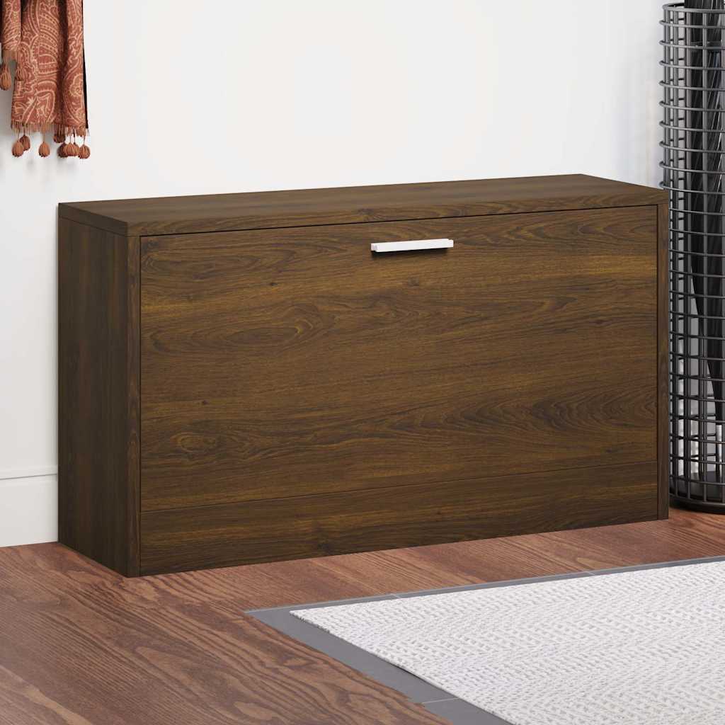 Schoenenbank 80x24x45 cm bewerkt hout bruin eikenkleur – afbeelding 1