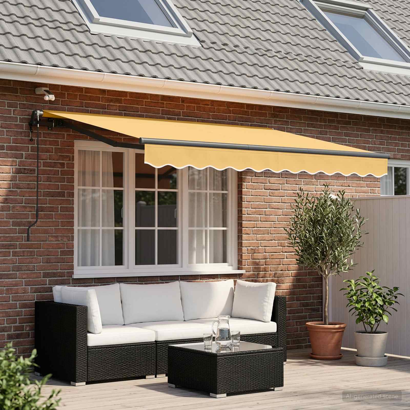 Uitschuifbare luifel Zand 600 × 300 cm Polyester