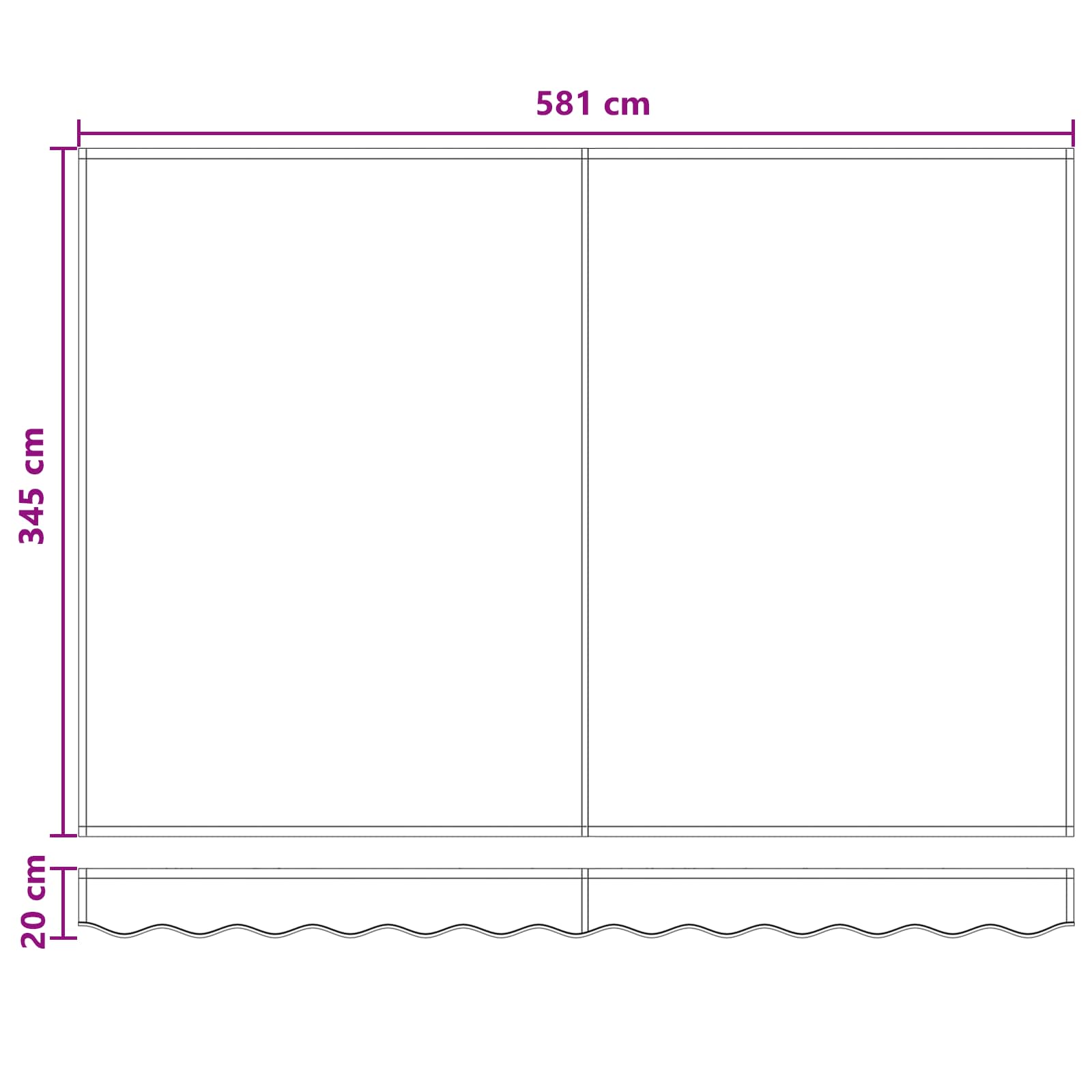 Uitschuifbare luifel Taupe 600 × 350 cm Polyester en Aluminium – afbeelding 10