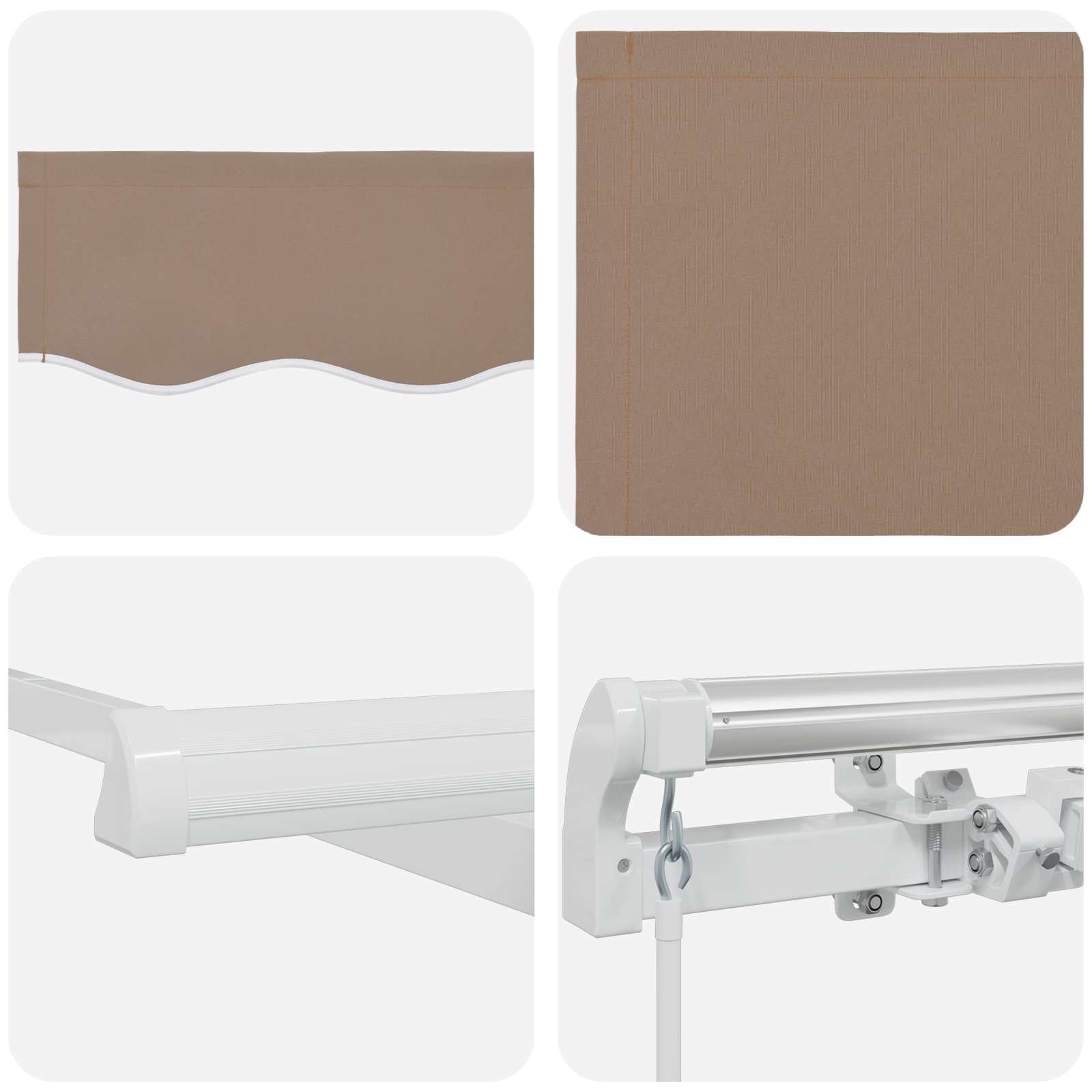 Uitschuifbare luifel Taupe 600 × 350 cm Polyester en Aluminium – afbeelding 6