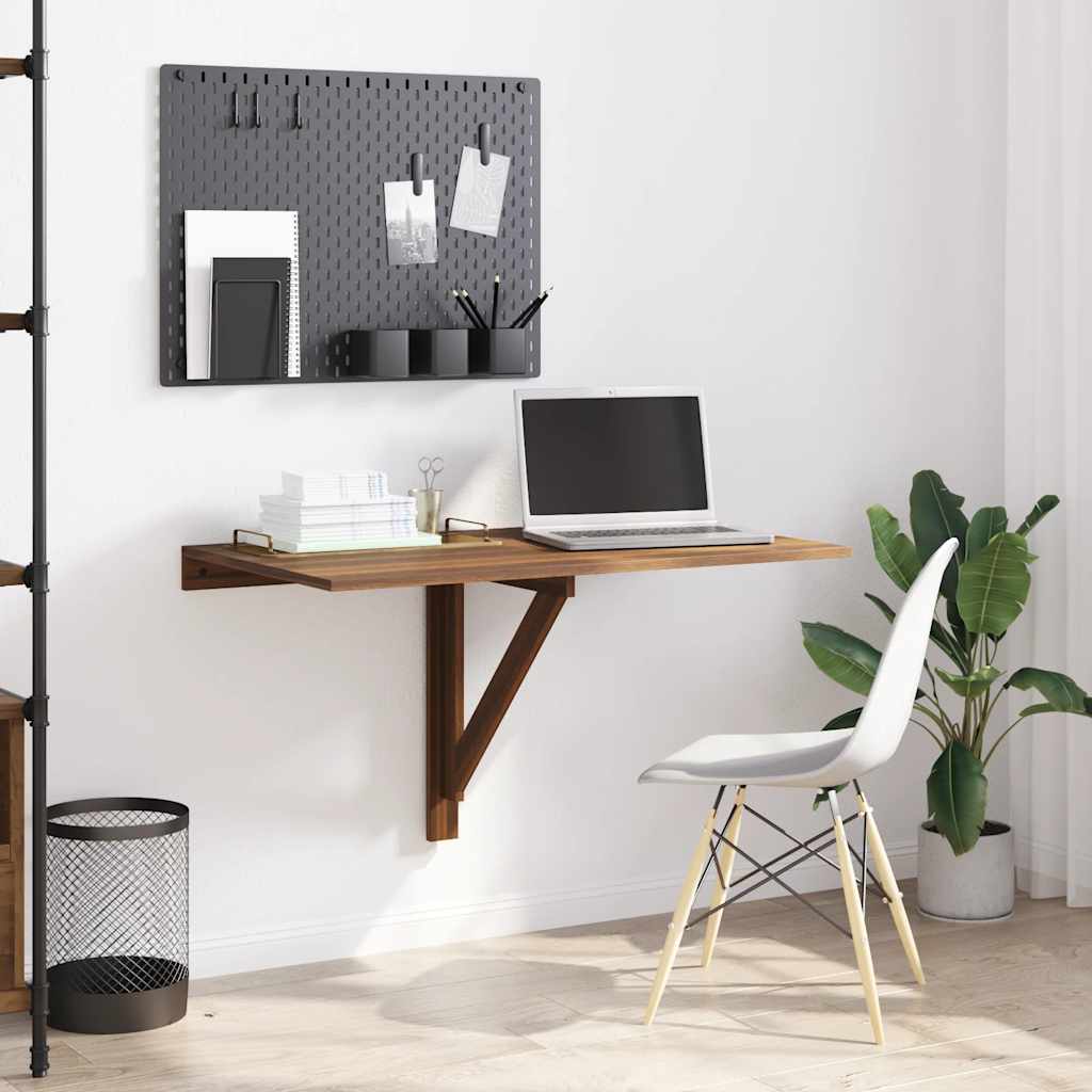 Wandtafel inklapbaar 100x60x56 cm bewerkt hout bruineiken