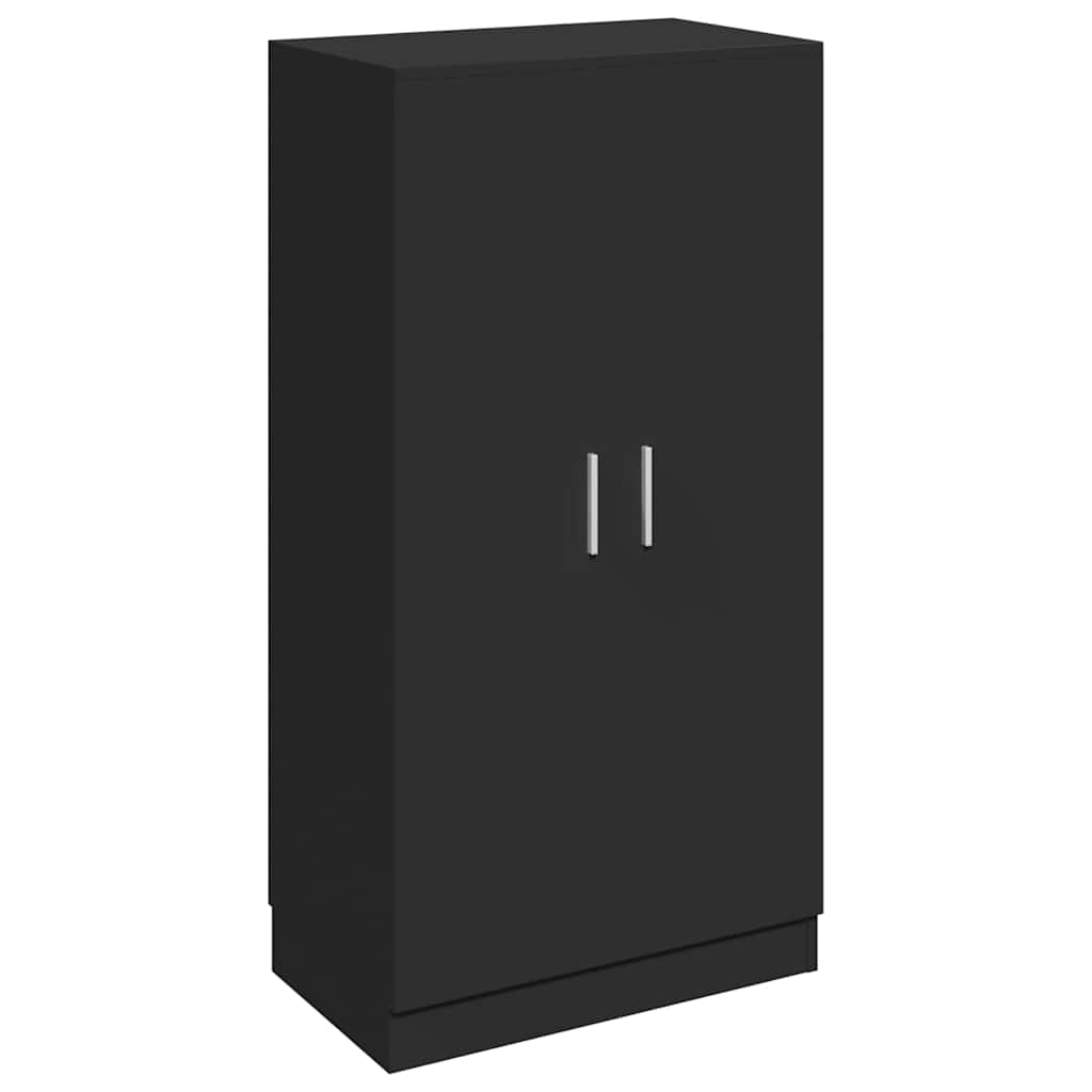 Schoenenkast 55x35x108 cm bewerkt hout zwart – afbeelding 2