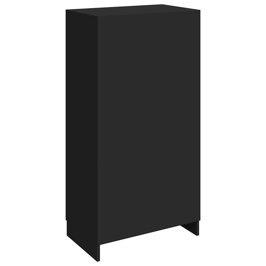 Schoenenkast 55x35x108 cm bewerkt hout zwart – afbeelding 6