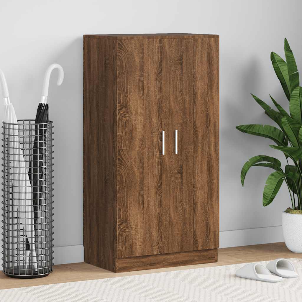 Schoenenkast 55x35x108 cm bewerkt hout bruin eikenkleur