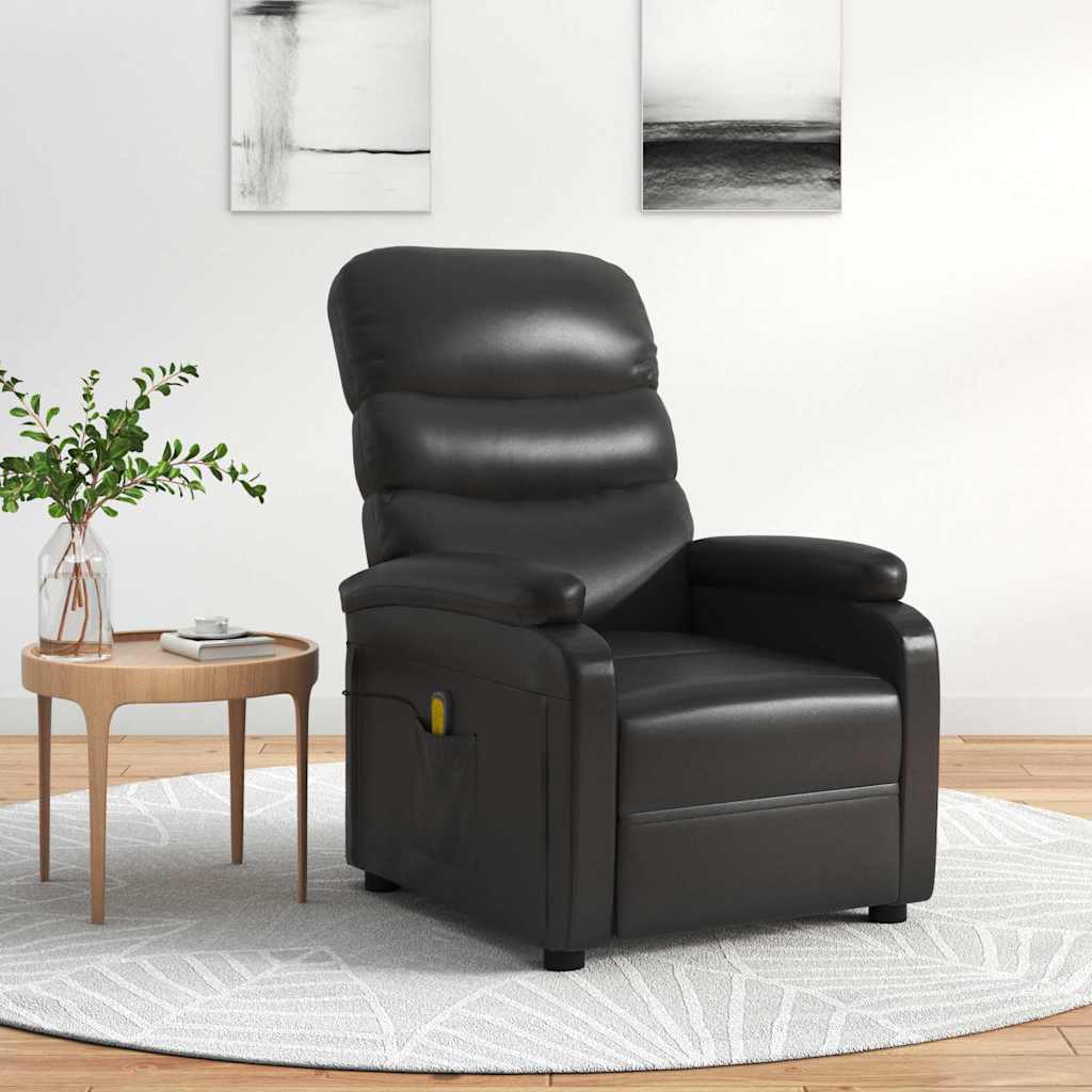 Massagestoel kunstleer zwart