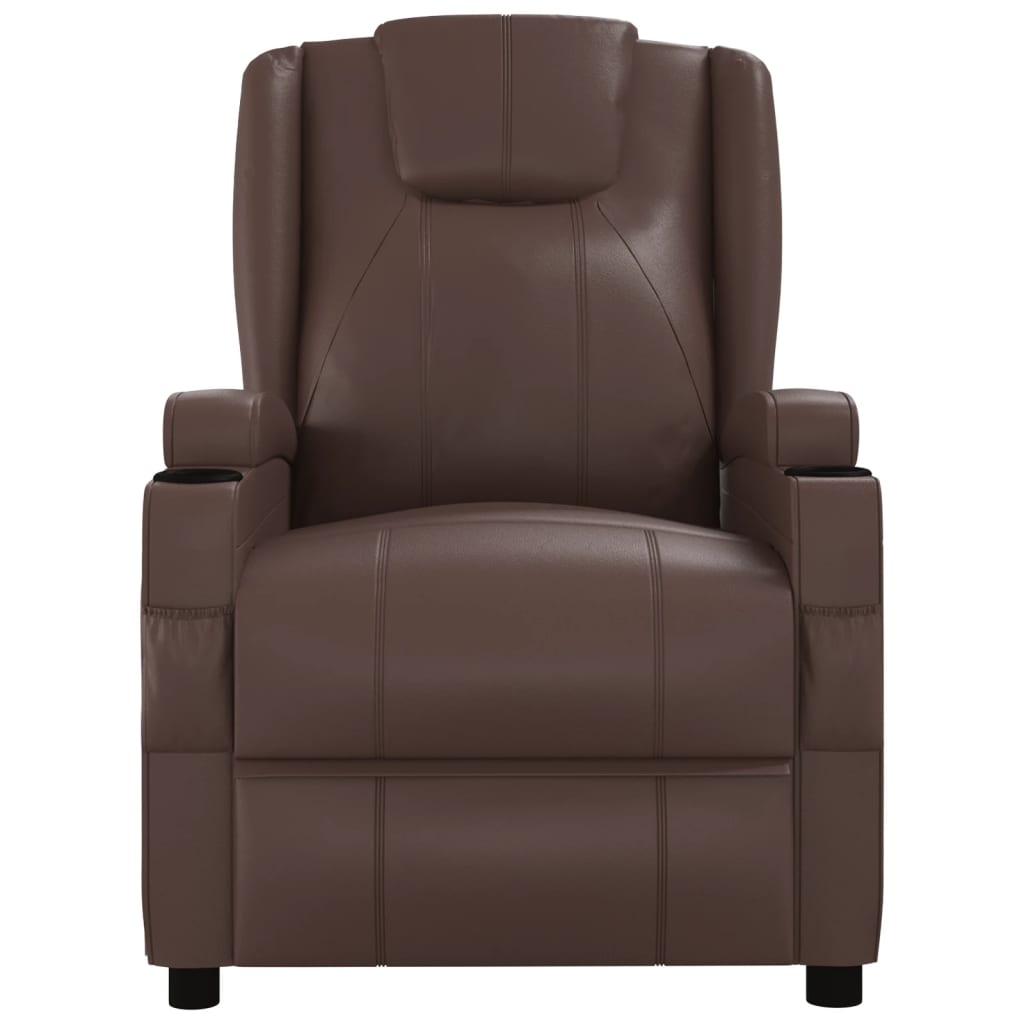 Massagestoel kunstleer bruin – afbeelding 3