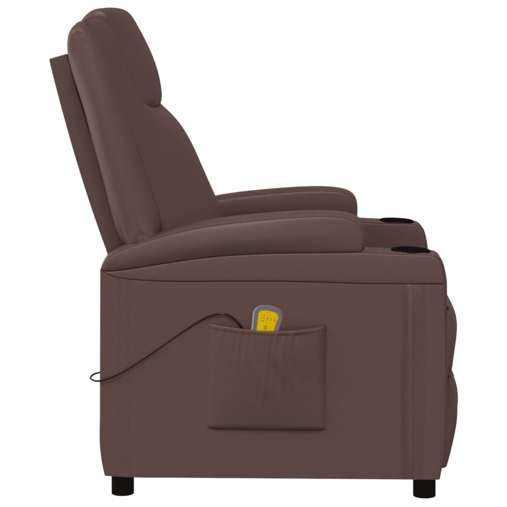Massagestoel kunstleer bruin – afbeelding 4