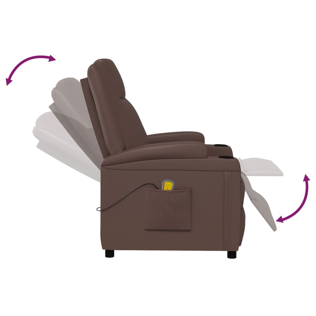 Massagestoel kunstleer bruin – afbeelding 7