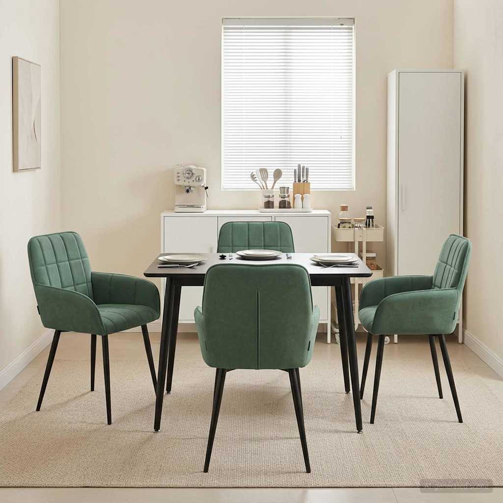 Eettafelstoelen 4 pcs fluweel Zeegroen 57 x 50 x 85 cm – afbeelding 1