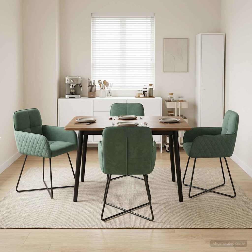 Eettafelstoelen 4 pcs fluweel Zeegroen 59 x 56,5 x 86 cm – afbeelding 1