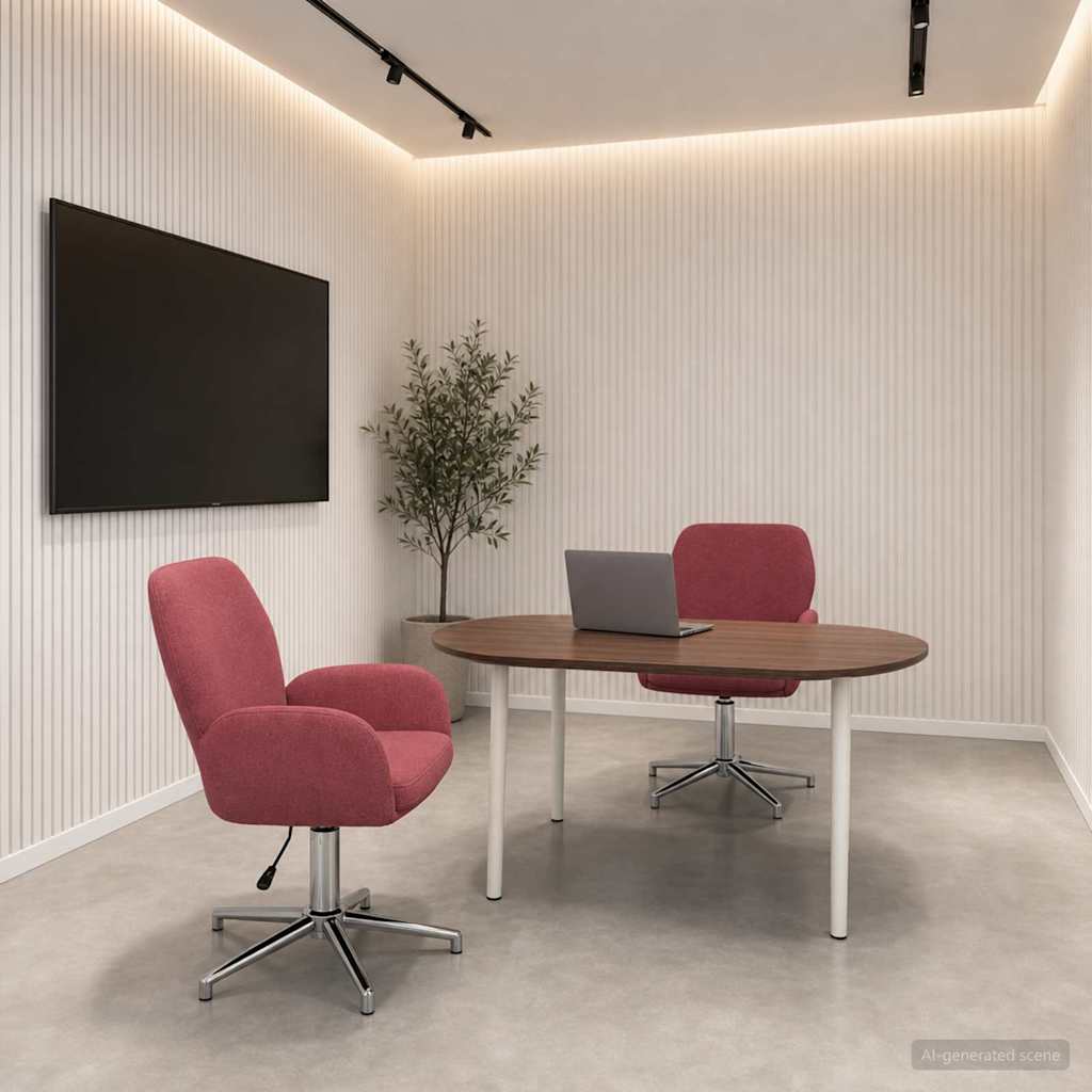 Draaiende Bureaustoelen 2 st 54 x 58 x 90 cm Wijnrood Stof – afbeelding 1