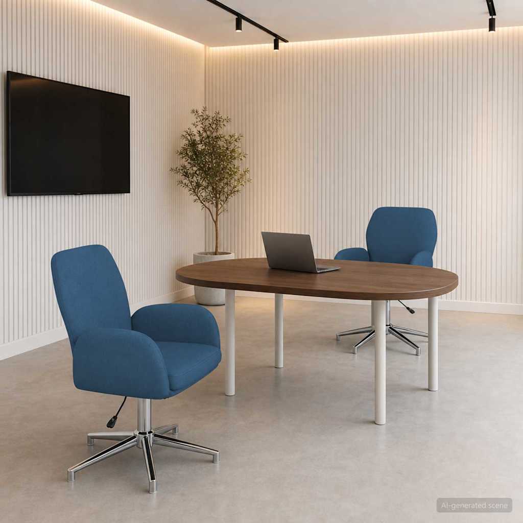Draaiende Bureaustoelen 2 st 54 x 58 x 90 cm Blauw Stof