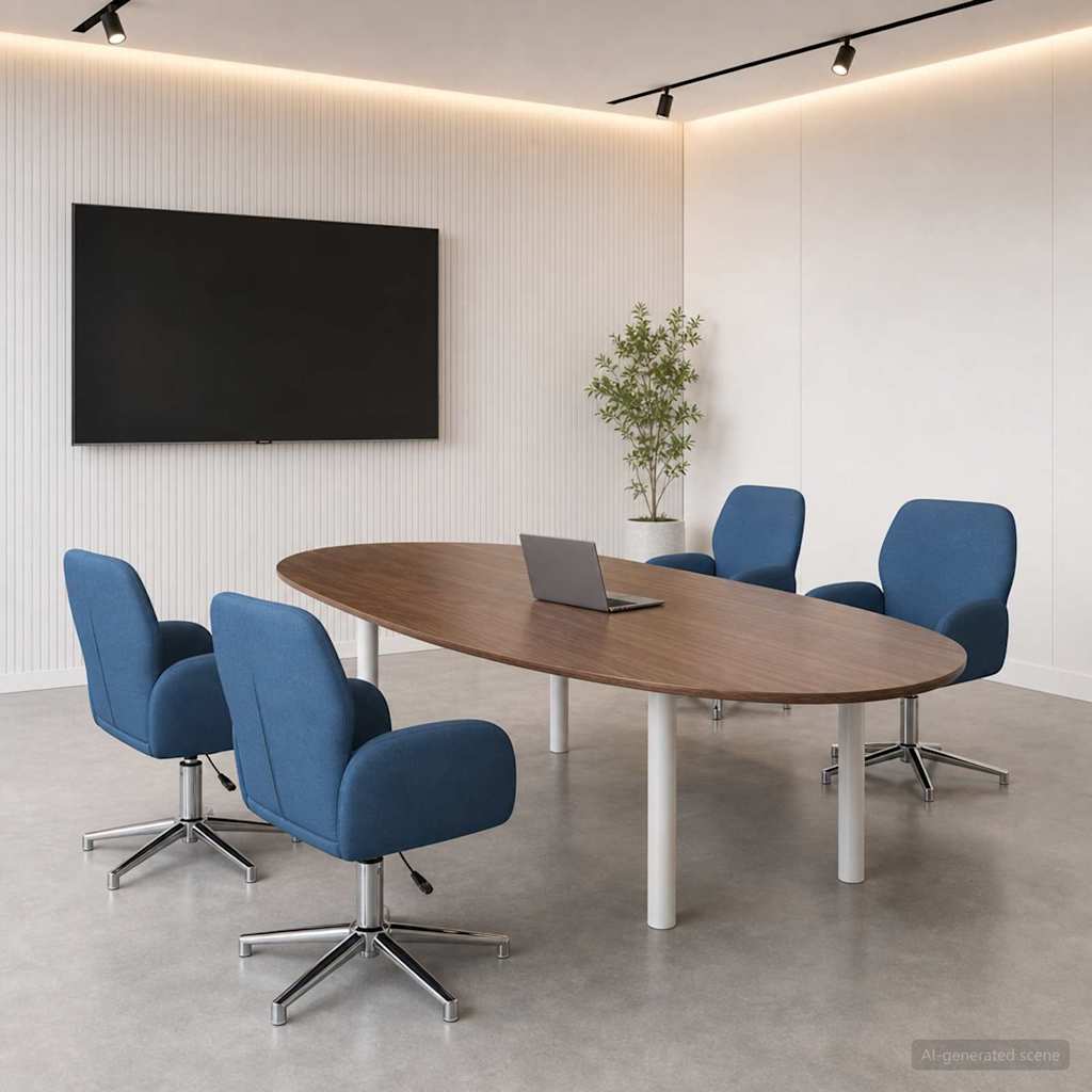 Draaiende Bureaustoelen 4 st 54 x 58 x 90 cm Blauw Stof