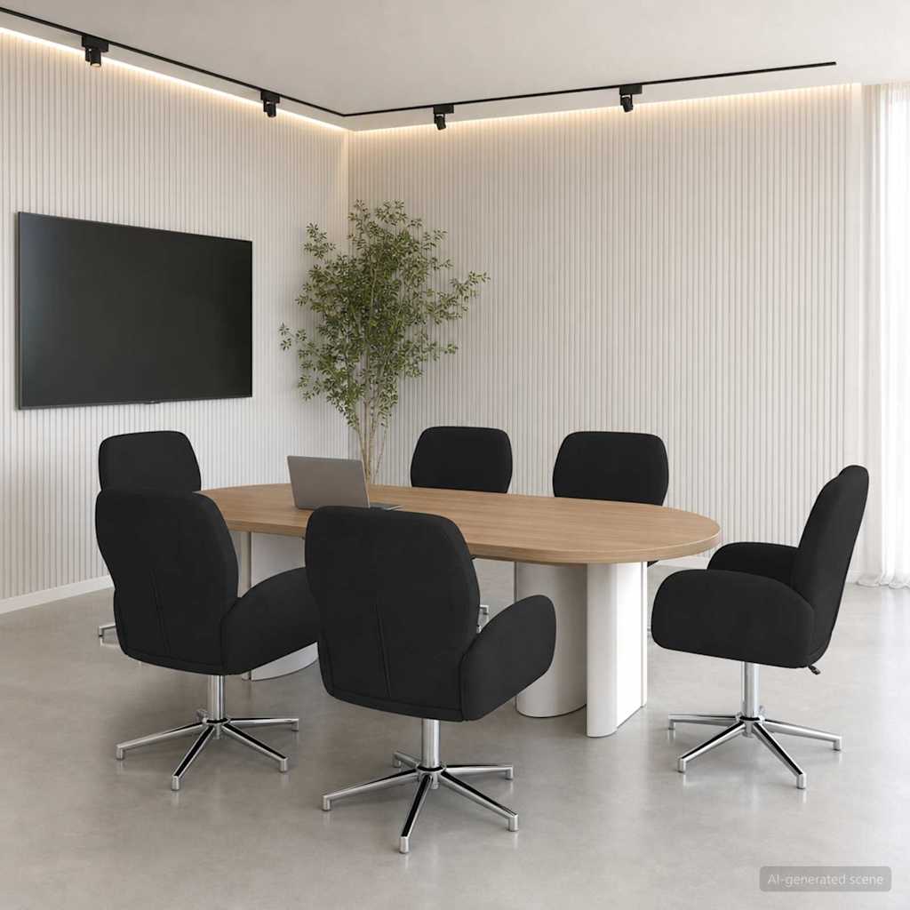 Draaiende Bureaustoelen 6 st 54 x 58 x 90 cm Zwart Stof