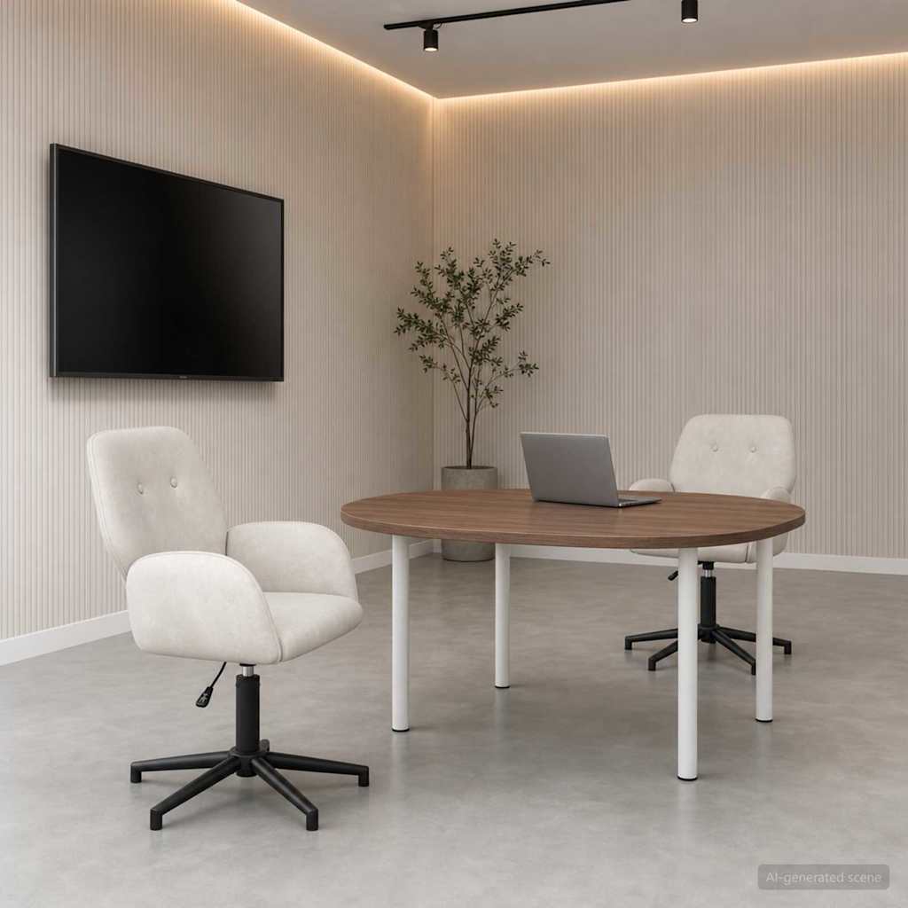 Draaiende Bureaustoelen 2 st 54 x 55 x 90 cm Crèmekleurig