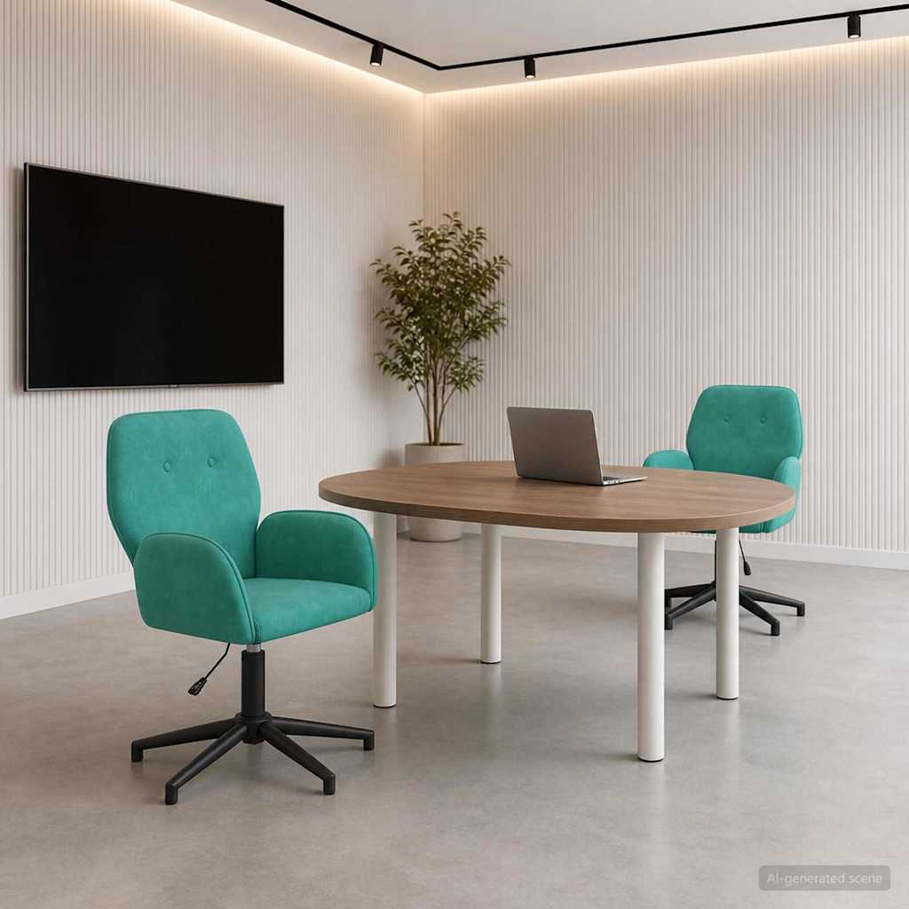 Draaiende Bureaustoelen 2 st 54 x 55 x 90 cm Turquoise fluweel