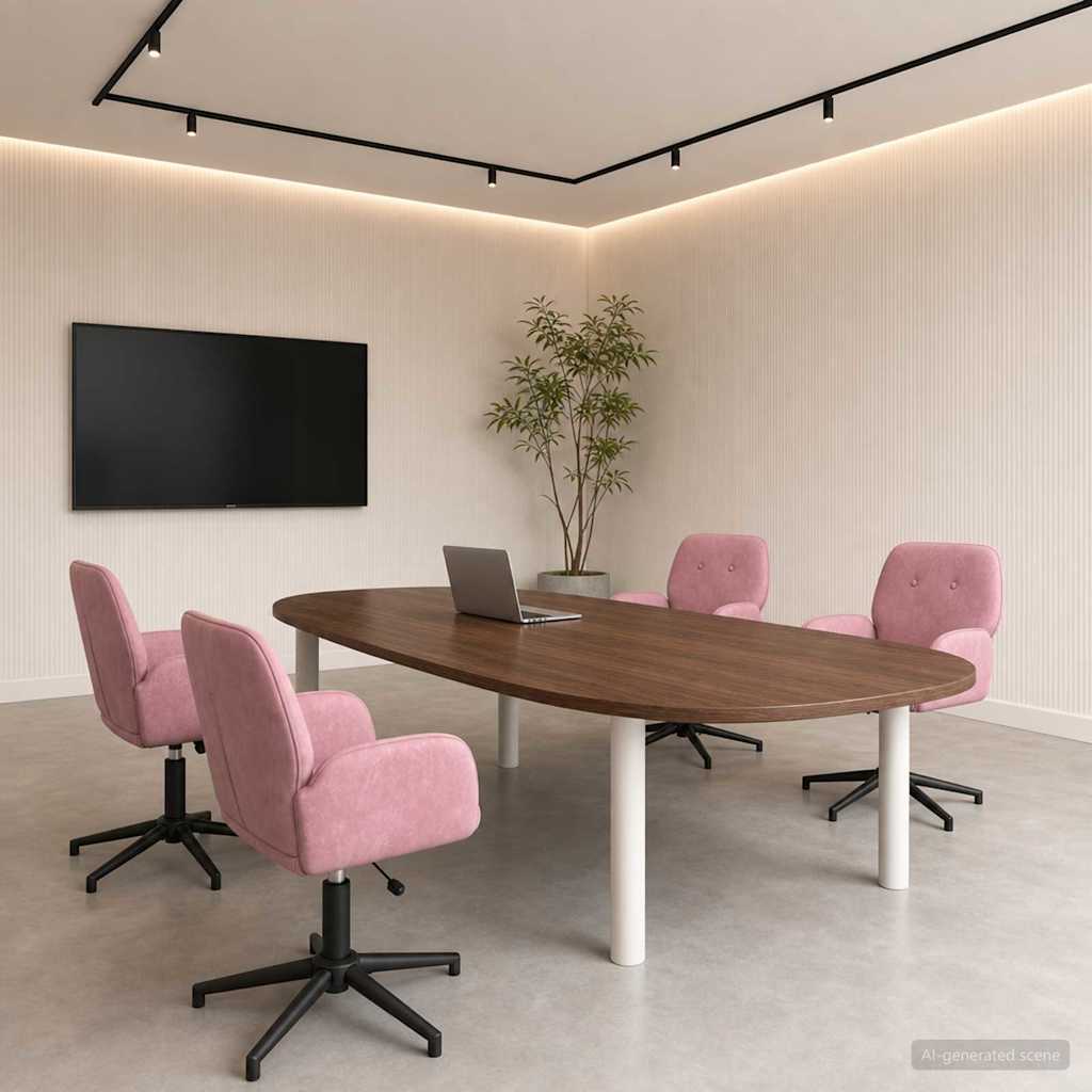 Draaiende Bureaustoelen 4 st 54 x 55 x 90 cm Roze fluweel