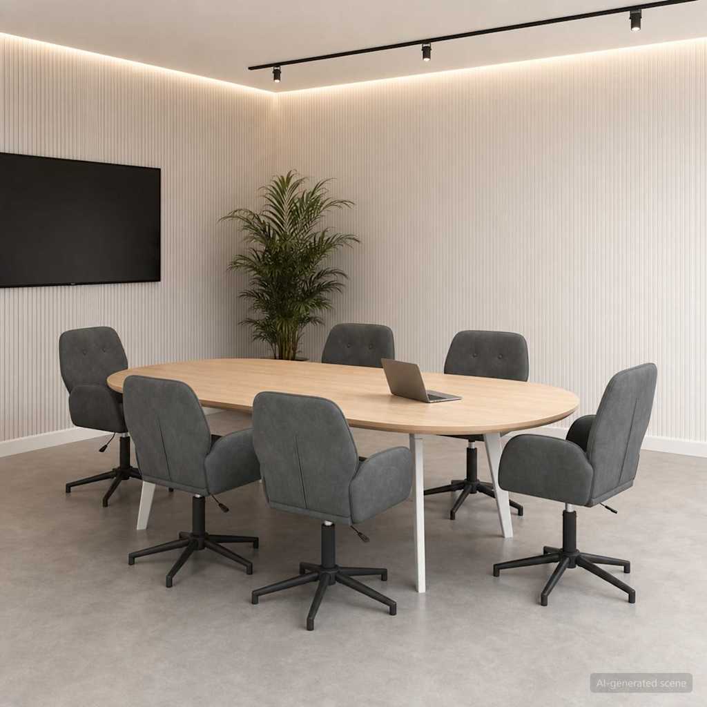 Draaiende Bureaustoelen 6 st 54 x 55 x 90 cm Donkergrijs