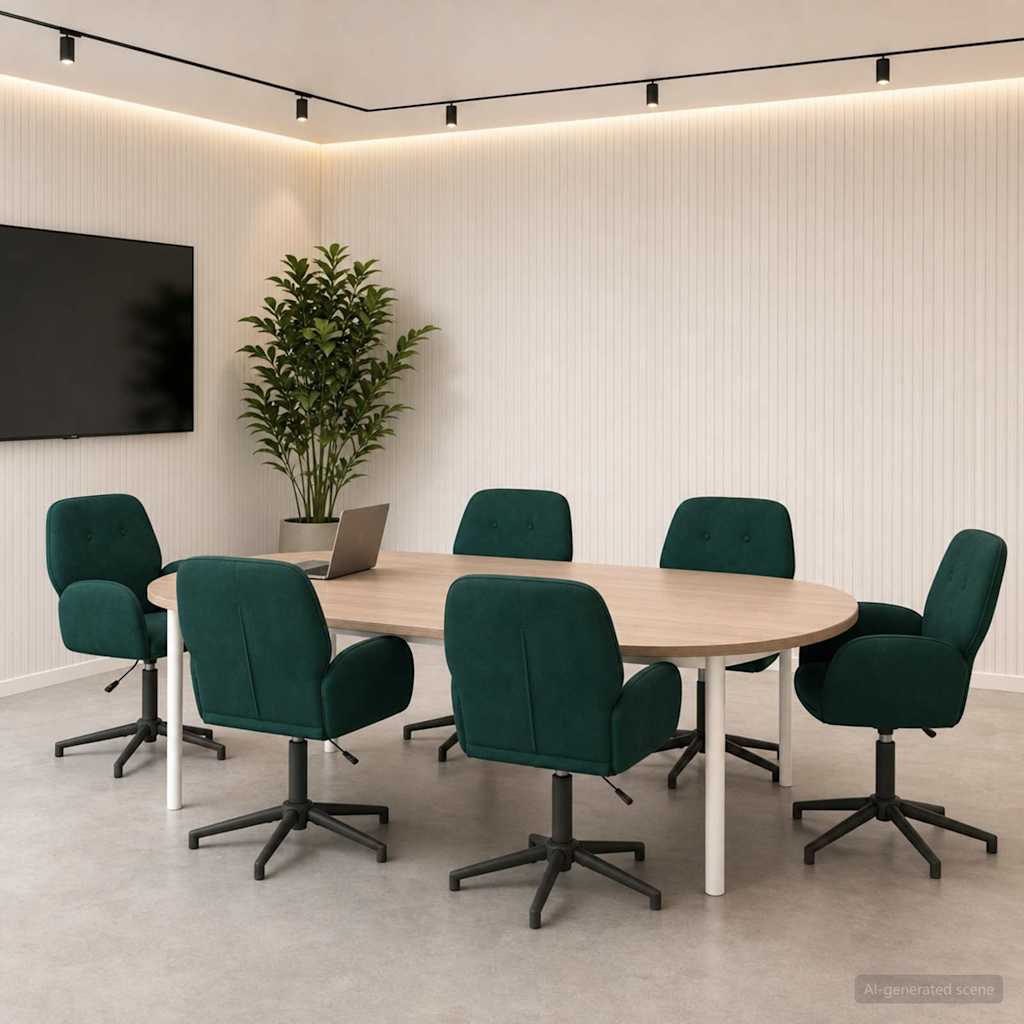 Draaiende Bureaustoelen 6 st 54 x 55 x 90 cm Donkergroen