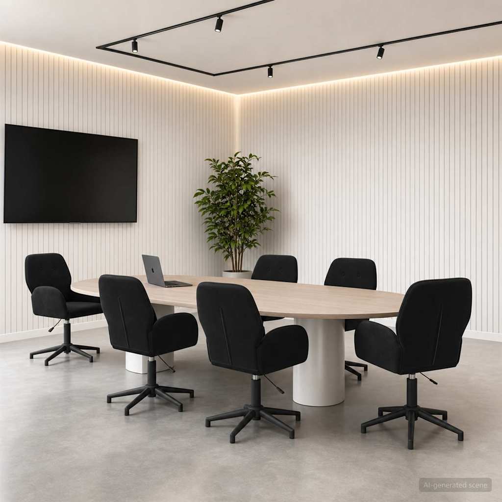 Draaiende Bureaustoelen 6 st 54 x 55 x 90 cm Zwart fluweel