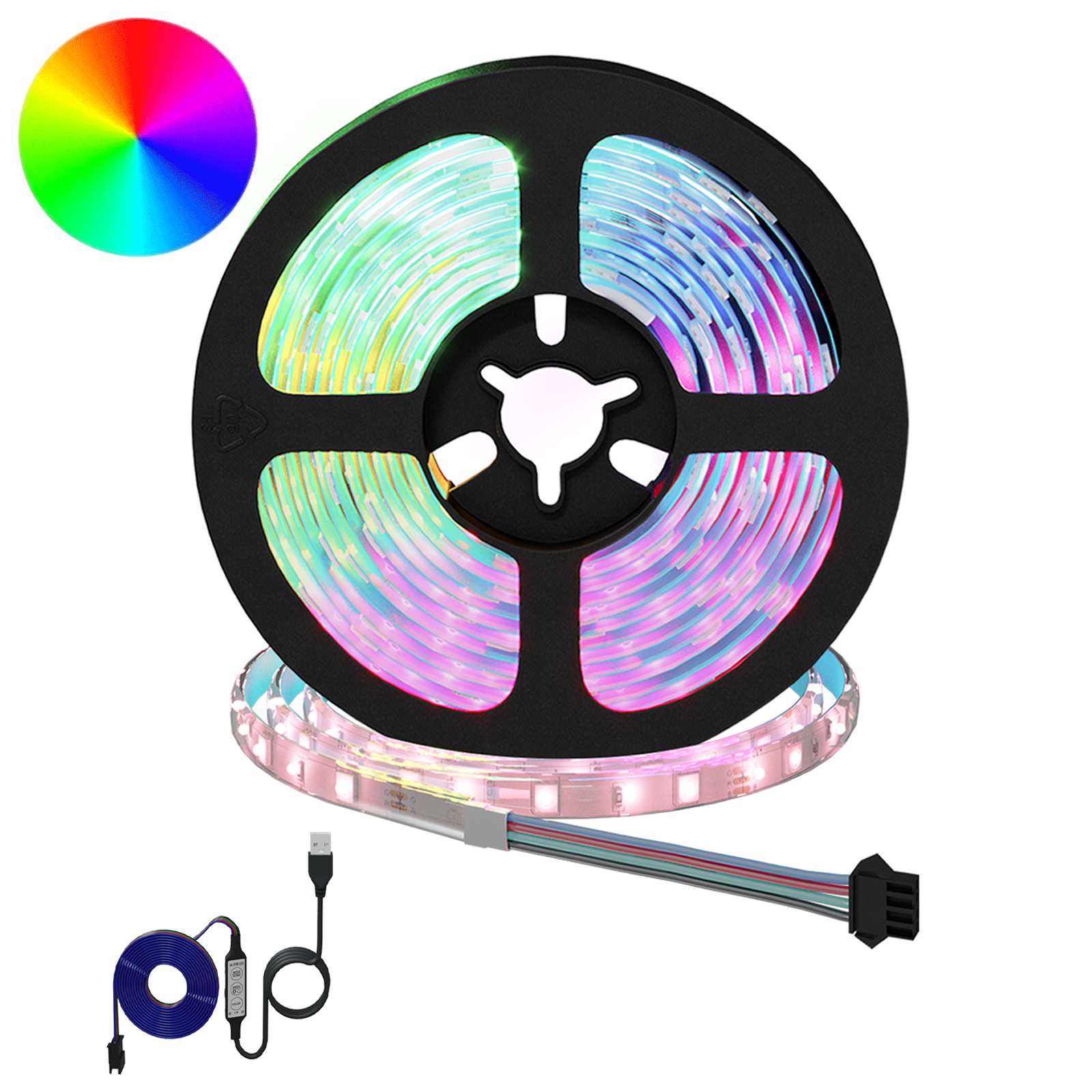 LED-strip 12 pcs Zwart en transparant 2500 mm