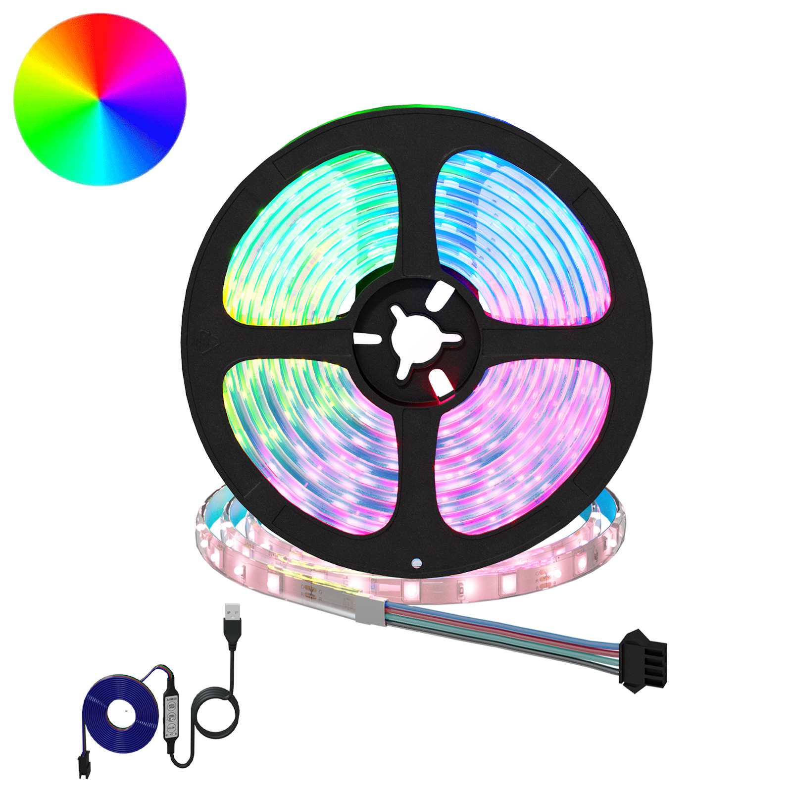 LED-strip 12 pcs Zwart en transparant 4700 mm