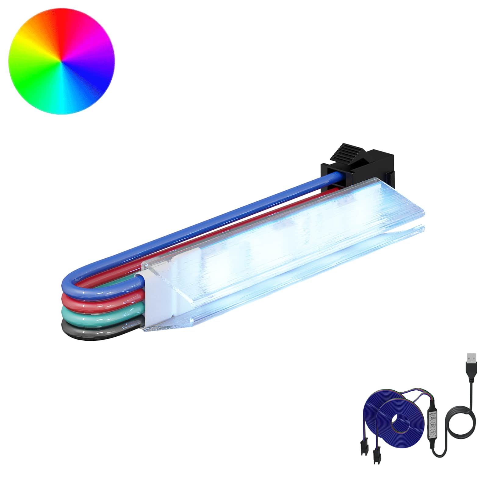 LED-strip 2 pcs Zwart en Multikleur 1745 mm Koper en kunststof