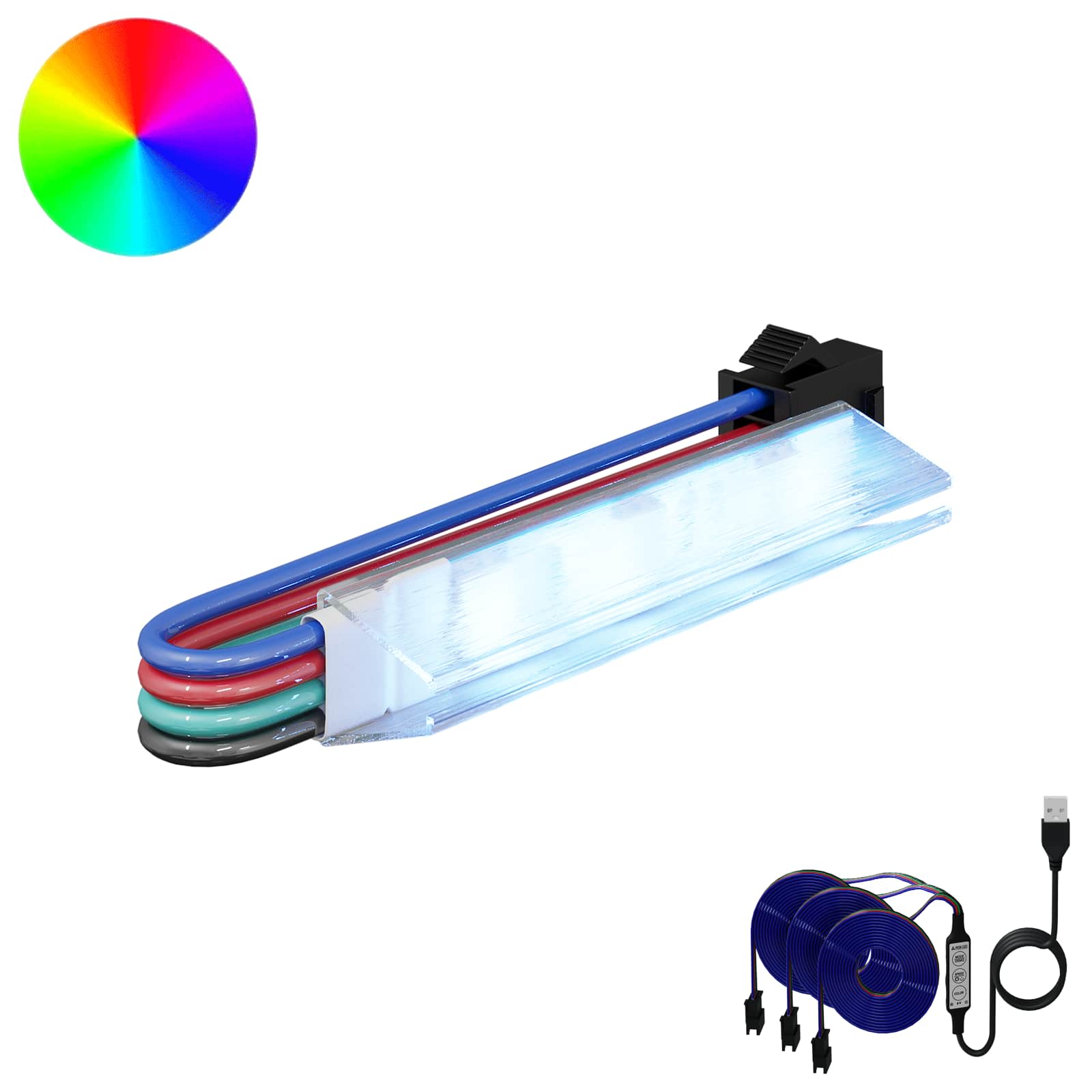 LED-strip 12 pcs Zwart en Multikleur 1745 mm Koper en kunststof