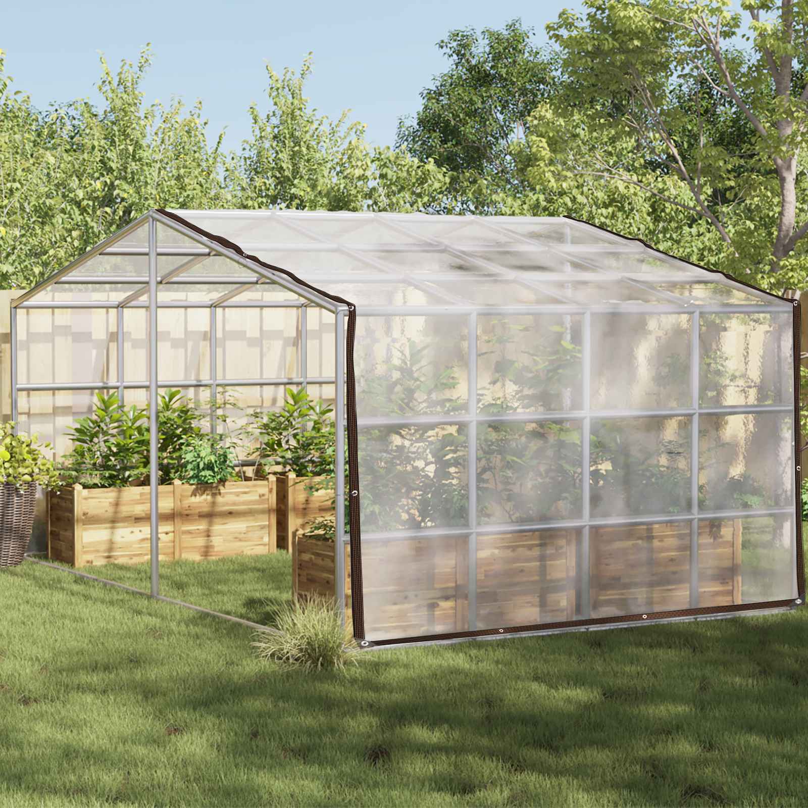 Plantenhoes Doorzichtig 4 x 4 m PE – afbeelding 1