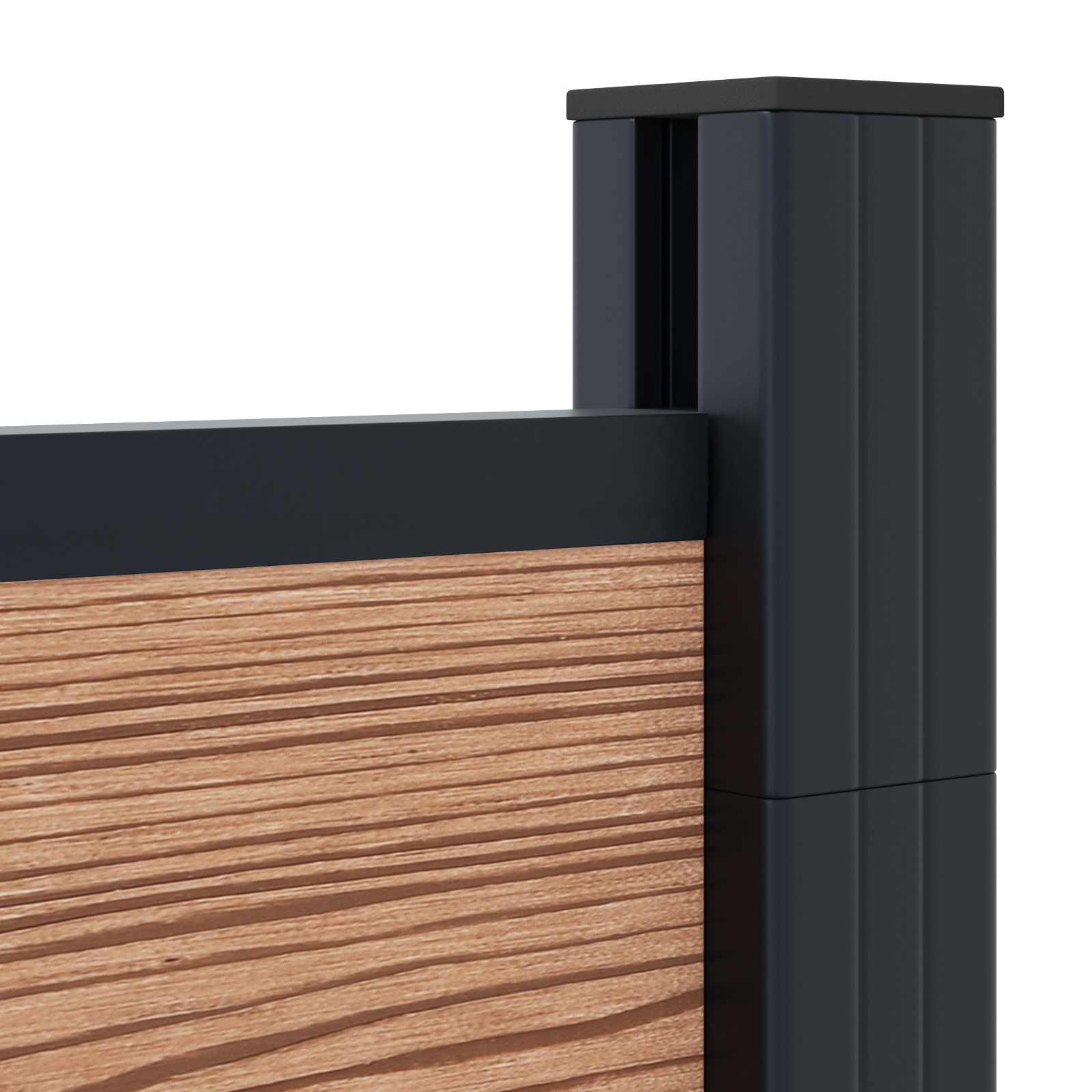 Hekpaneel 2 pcs WPC en Aluminium Bruin – afbeelding 5