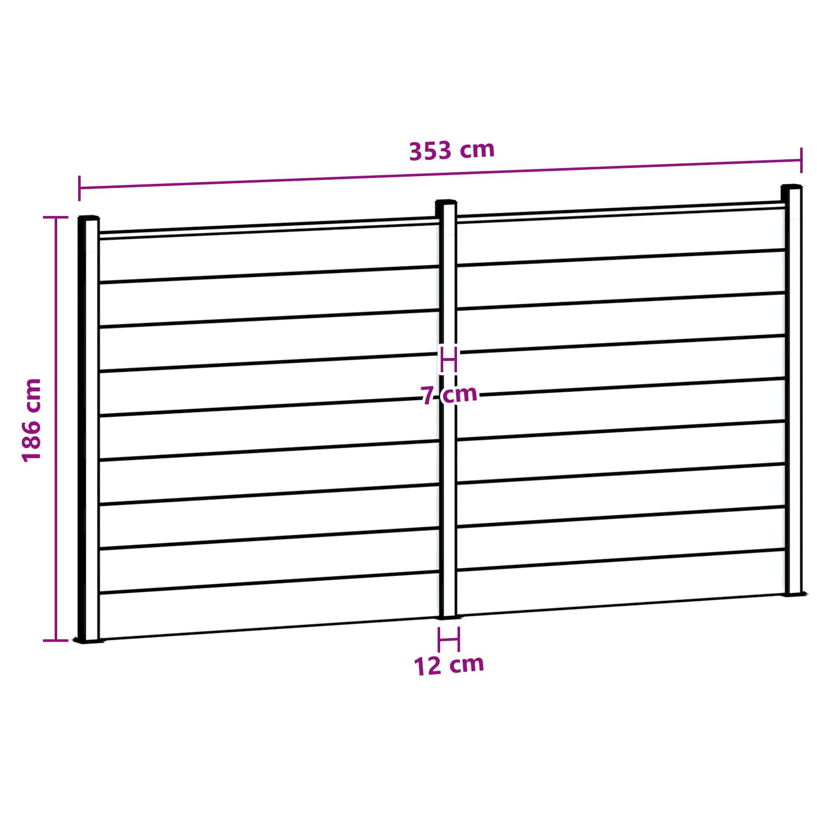 Hekpaneel 2 pcs WPC en Aluminium Bruin – afbeelding 9