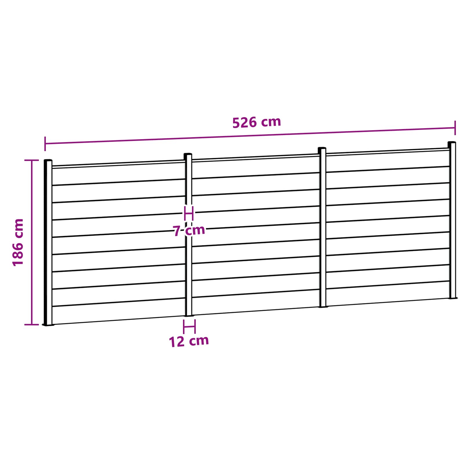Hekpaneel 3 pcs WPC en Aluminium Bruin – afbeelding 8