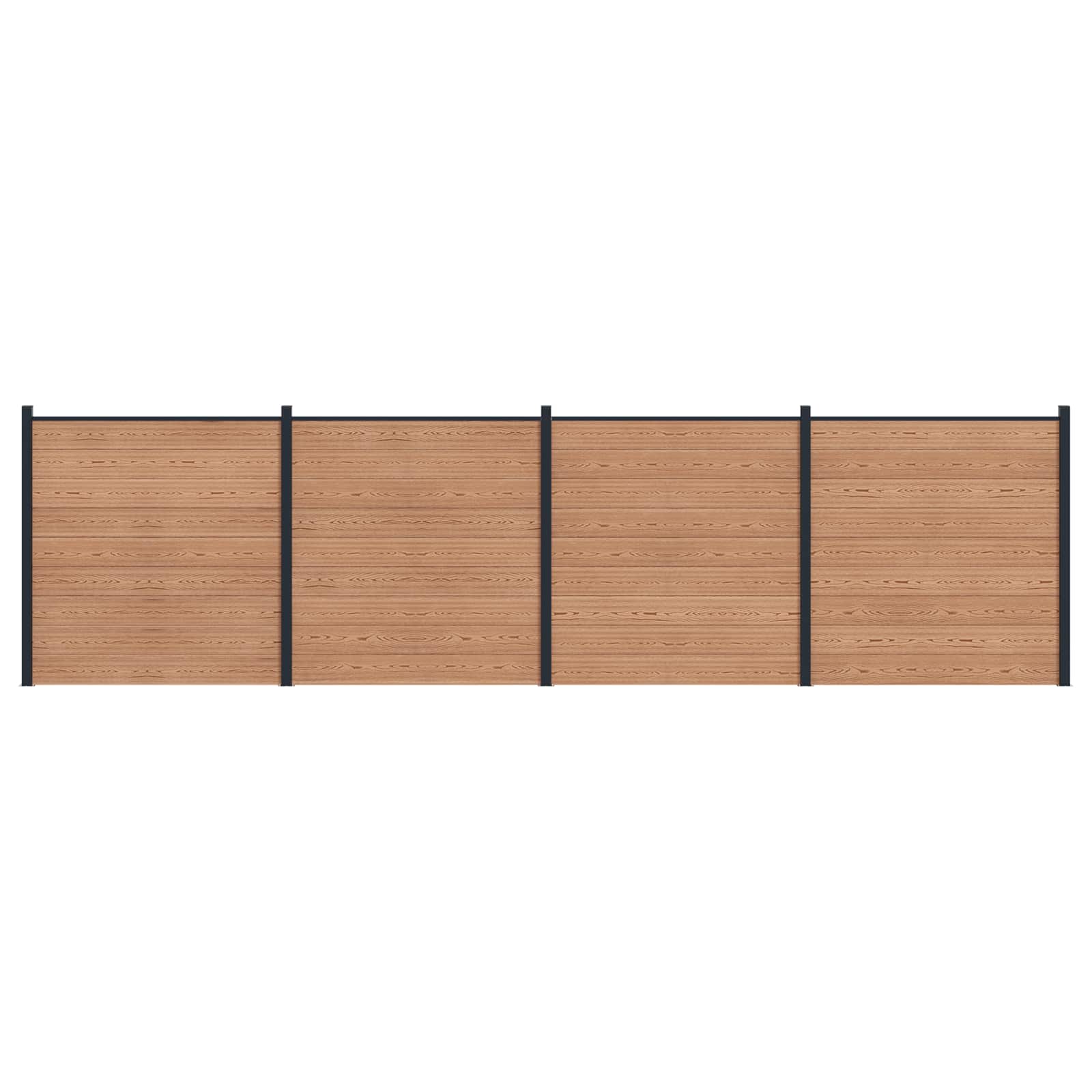 Hekpaneel 4 pcs WPC en Aluminium Bruin – afbeelding 1