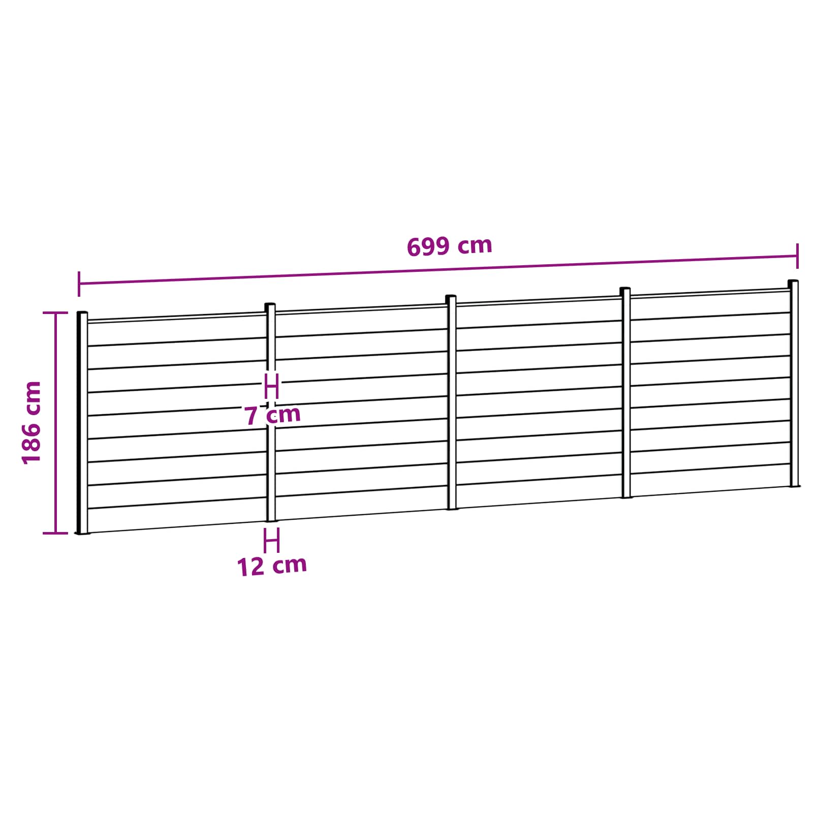 Hekpaneel 4 pcs WPC en Aluminium Bruin – afbeelding 8