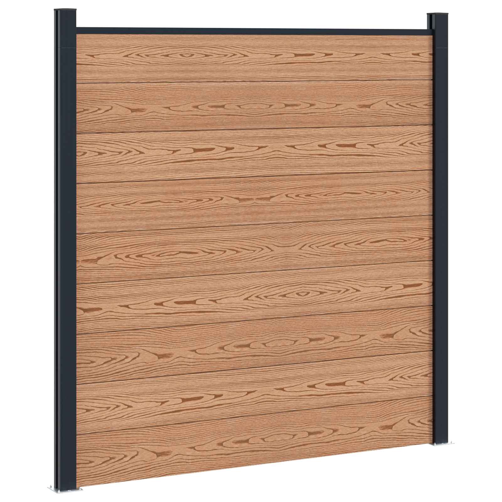 Hekpaneel 5 pcs WPC en Aluminium Bruin – afbeelding 2