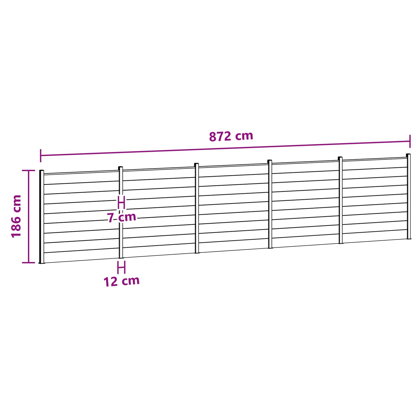 Hekpaneel 5 pcs WPC en Aluminium Bruin – afbeelding 8