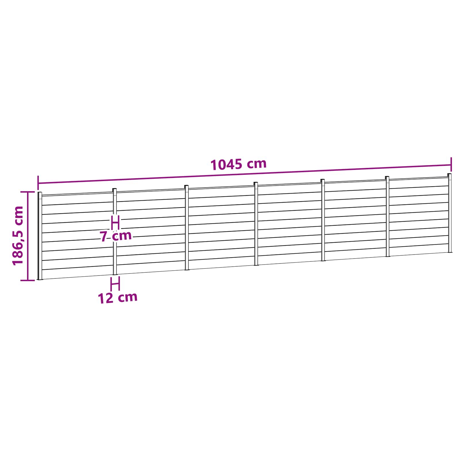 Hekpaneel 6 pcs WPC en Aluminium Bruin – afbeelding 9