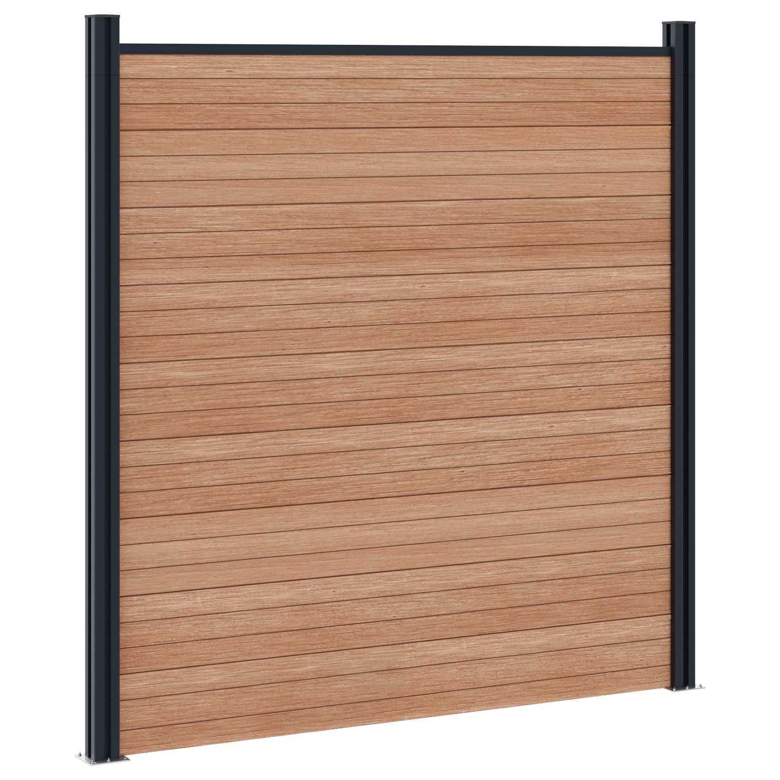 Hekpaneel 7 pcs WPC en Aluminium Bruin – afbeelding 3