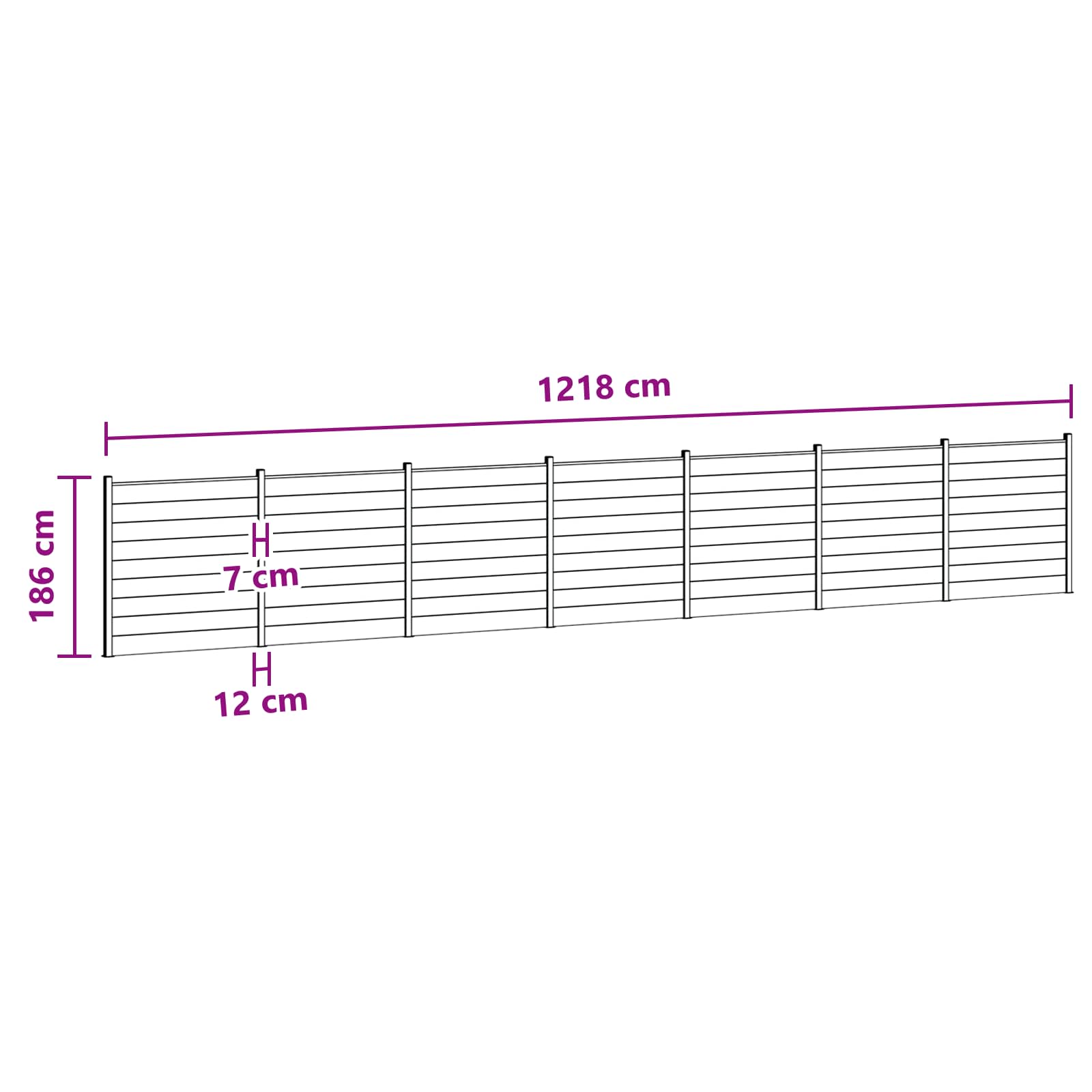 Hekpaneel 7 pcs WPC en Aluminium Bruin – afbeelding 8