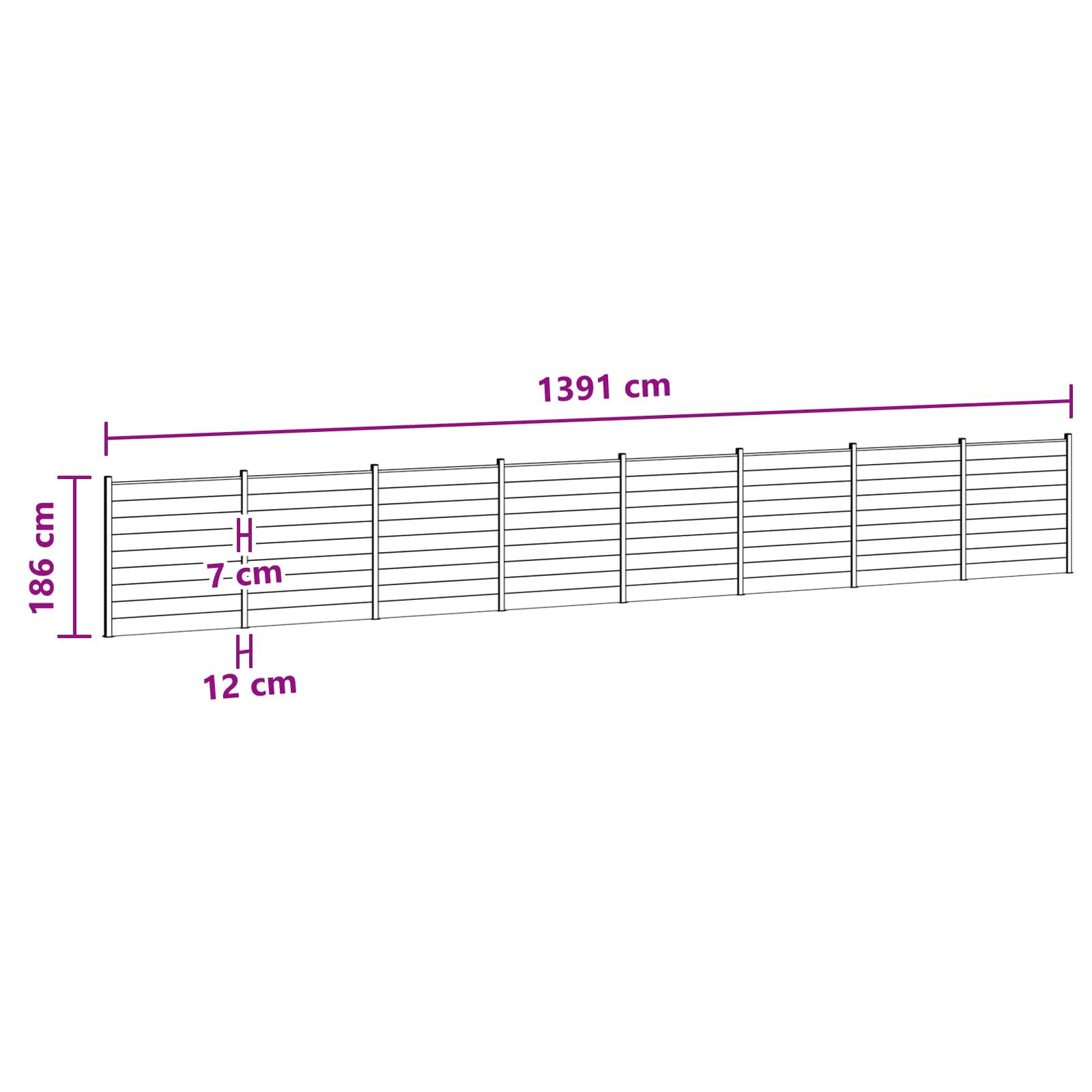 Hekpaneel 8 pcs WPC en Aluminium Bruin – afbeelding 8