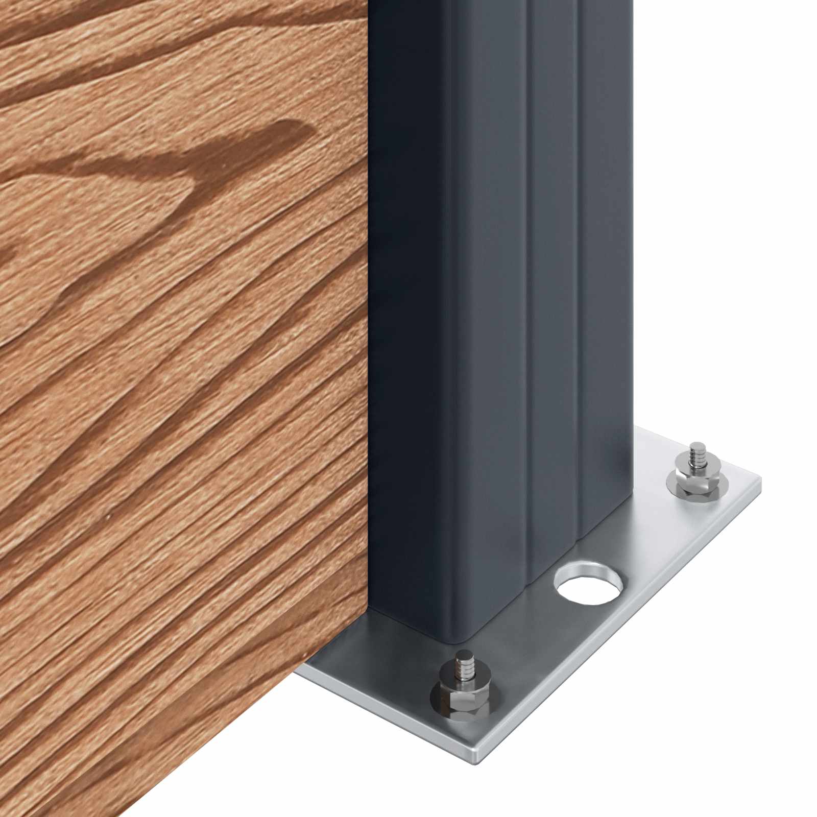 Hekpaneel 10 pcs WPC en Aluminium Bruin – afbeelding 5