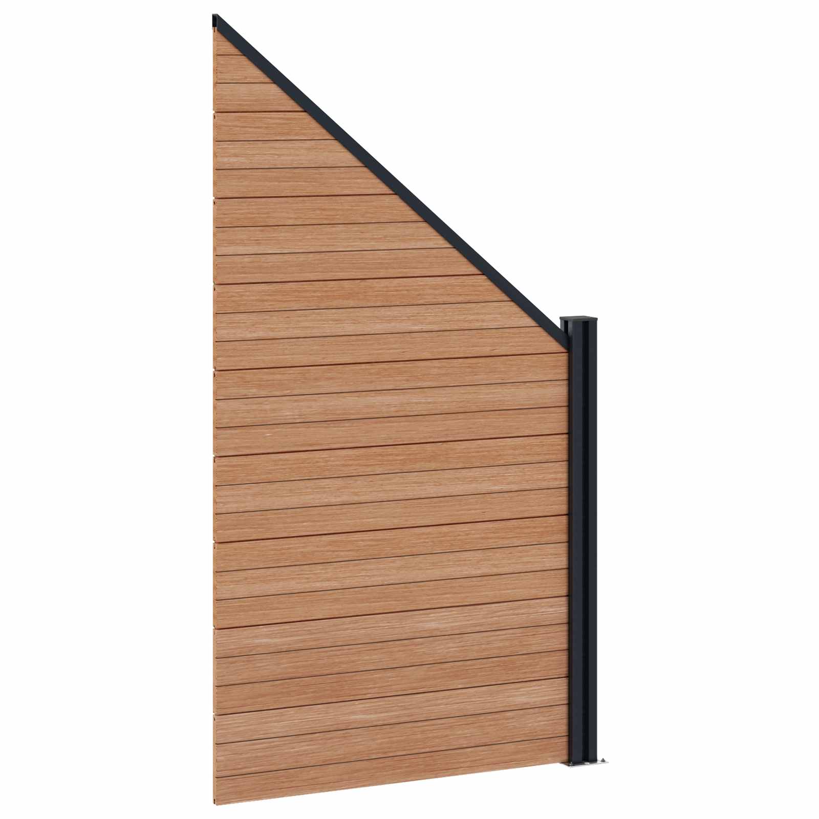 Hekpaneel 3 pcs WPC en Aluminium Bruin – afbeelding 6