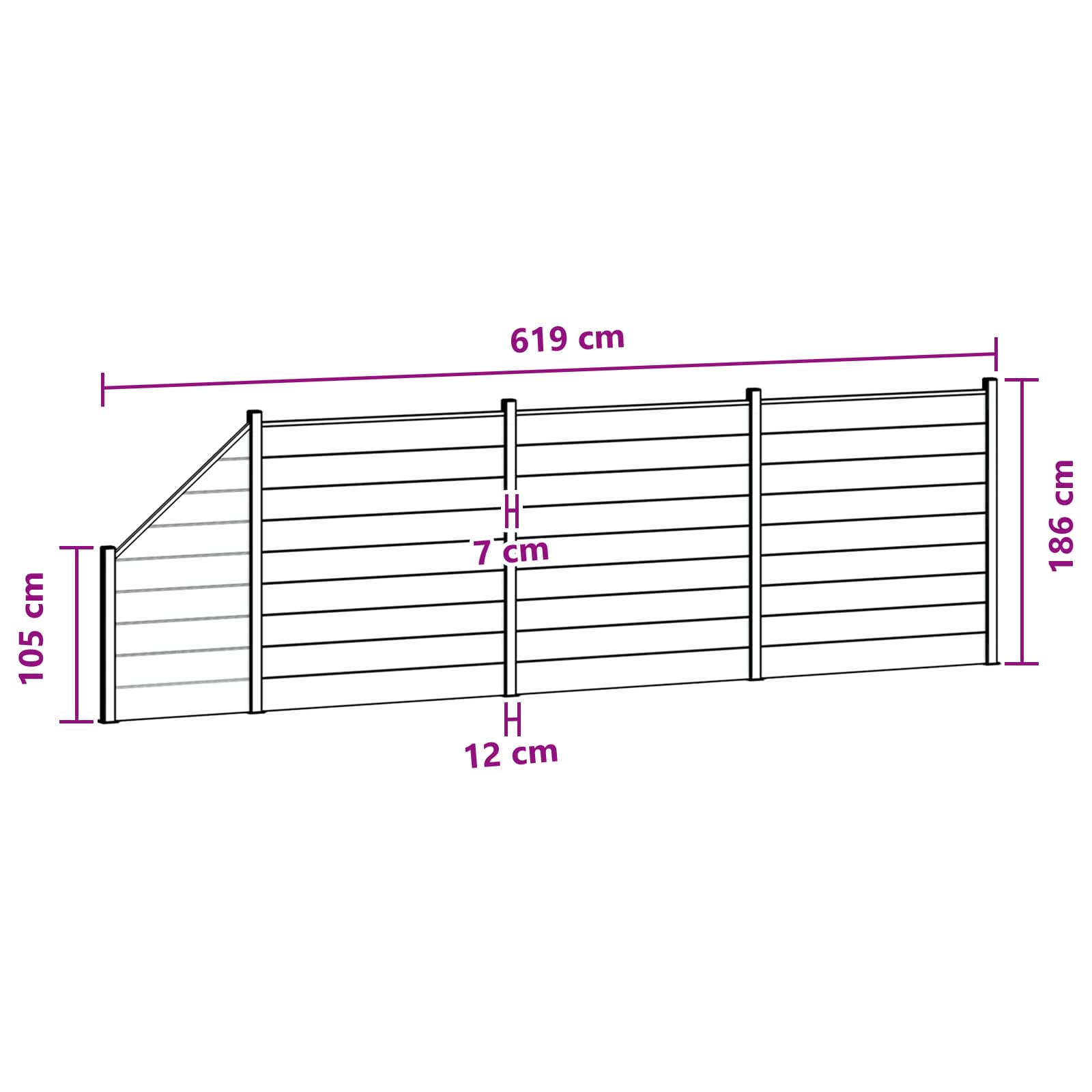 Hekpaneel 4 pcs WPC en Aluminium Zwart – afbeelding 12