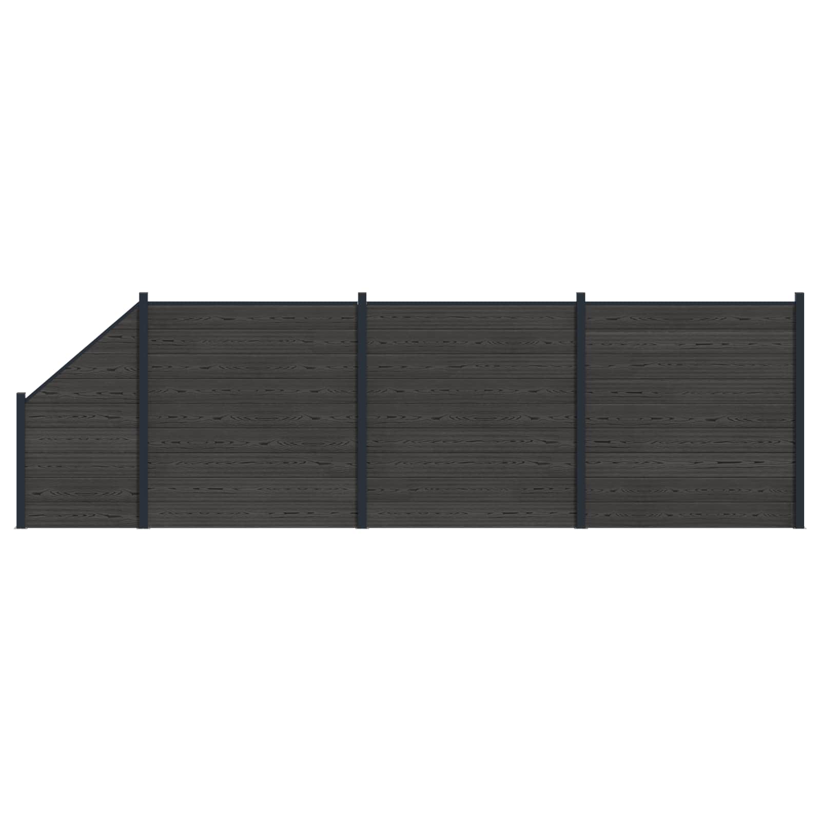Hekpaneel 4 pcs WPC en Aluminium Zwart – afbeelding 2